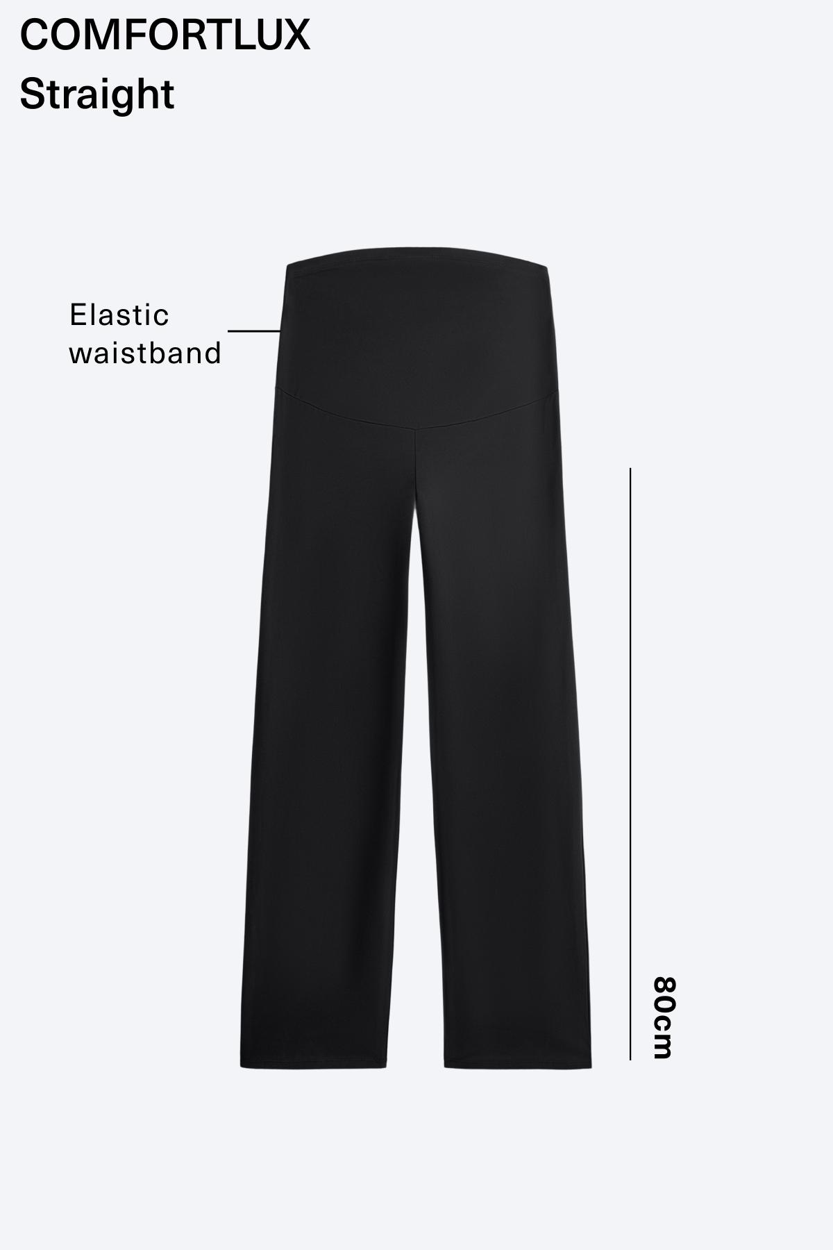 Comfortlux maternity straight-leg trousers — BLACK