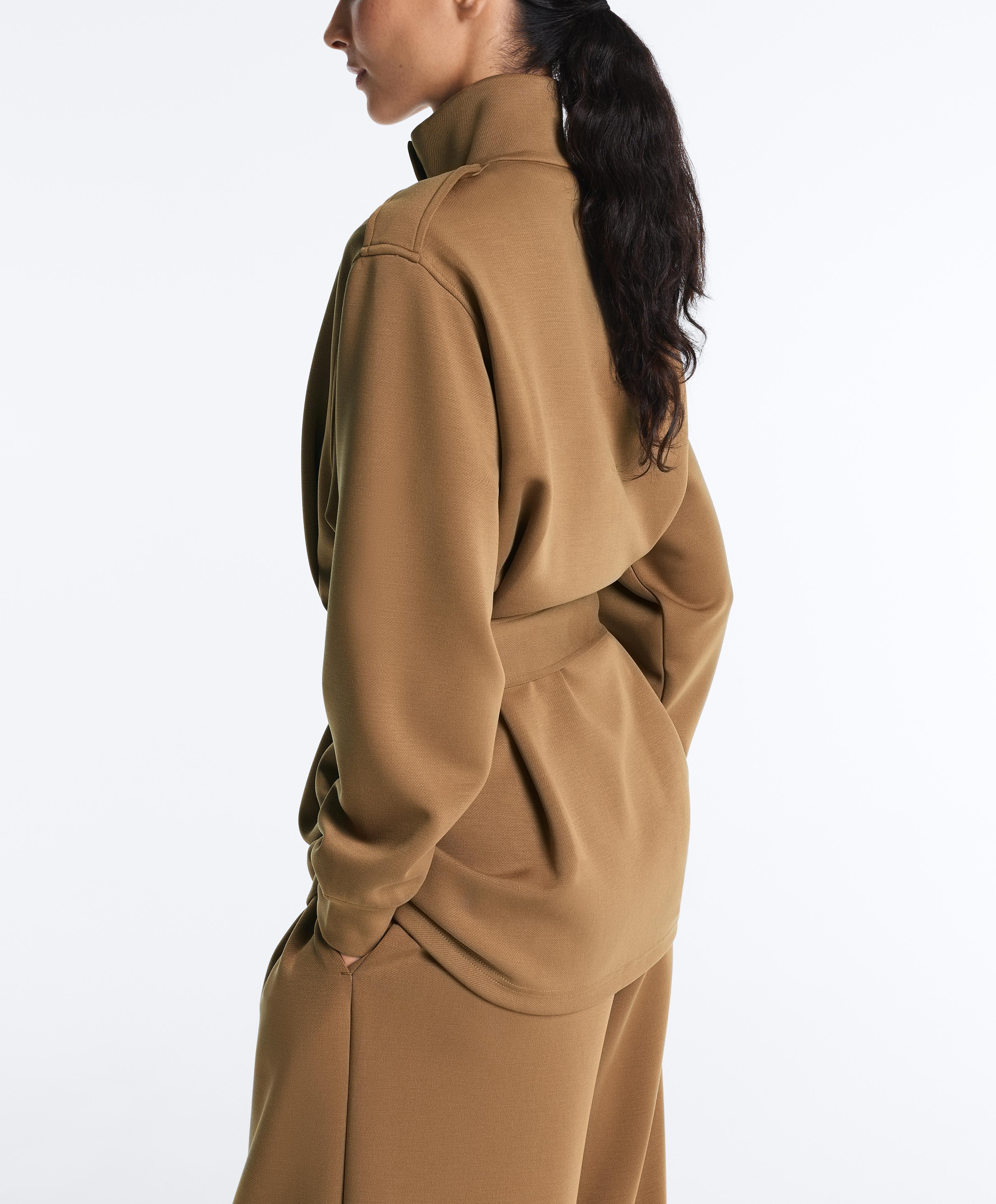 Long Utility jacket with twill belt — COPPER