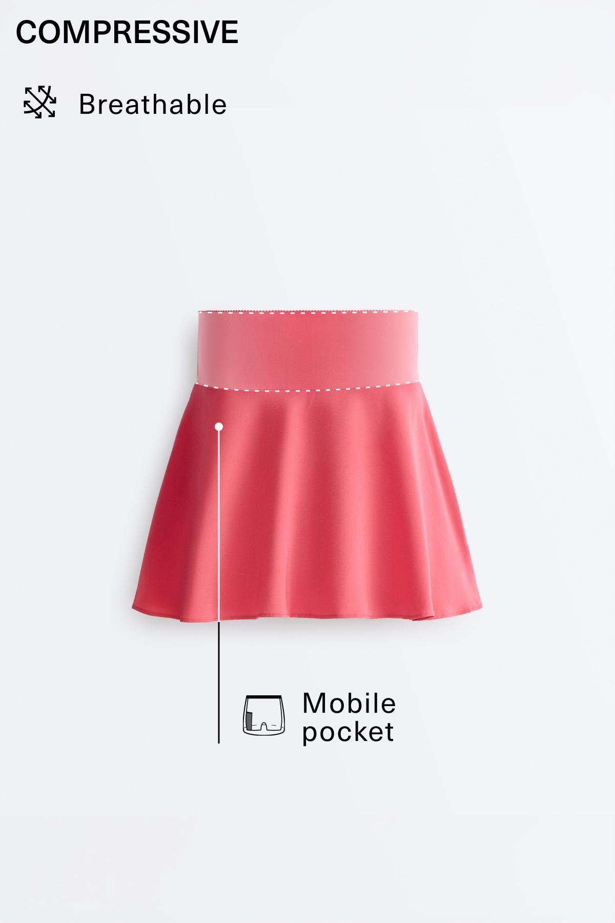 High rise Compressive skirt — WASHED RED