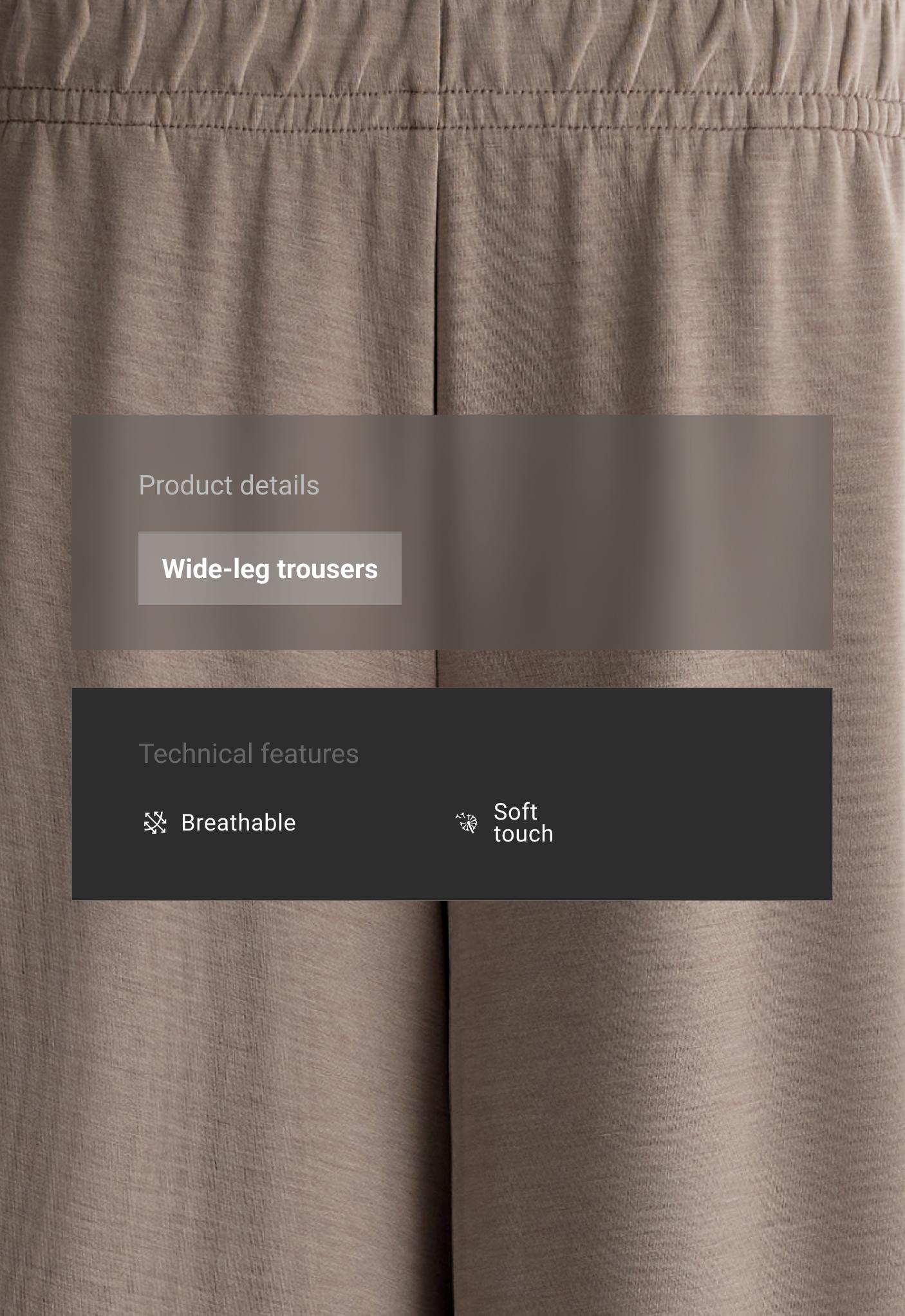 Rechte wijde broek met rib en zachte modal Rechte wijde broek met rib en zachte modal