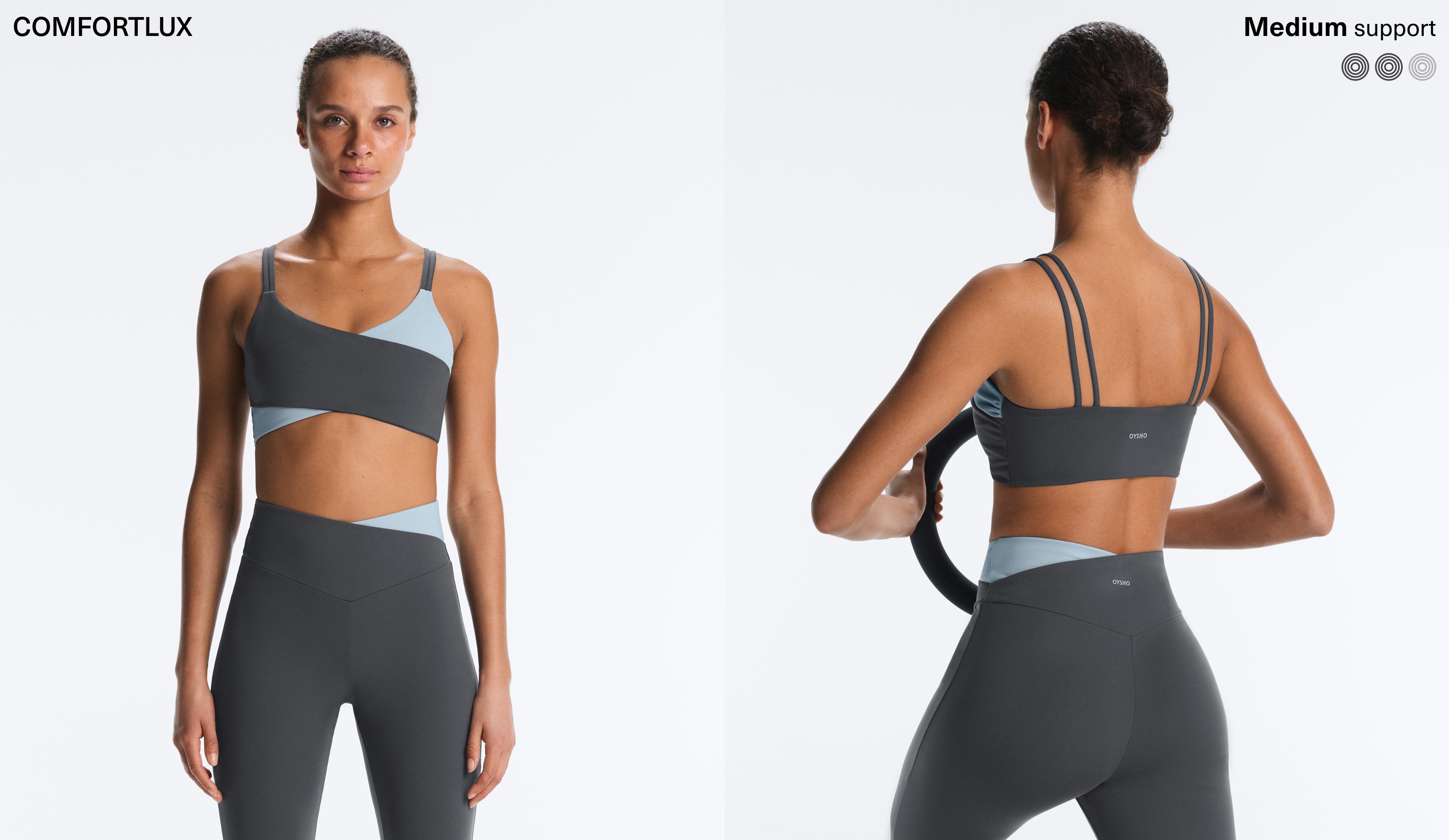 Medium-support Comfortlux sports bra — ASPHALT
