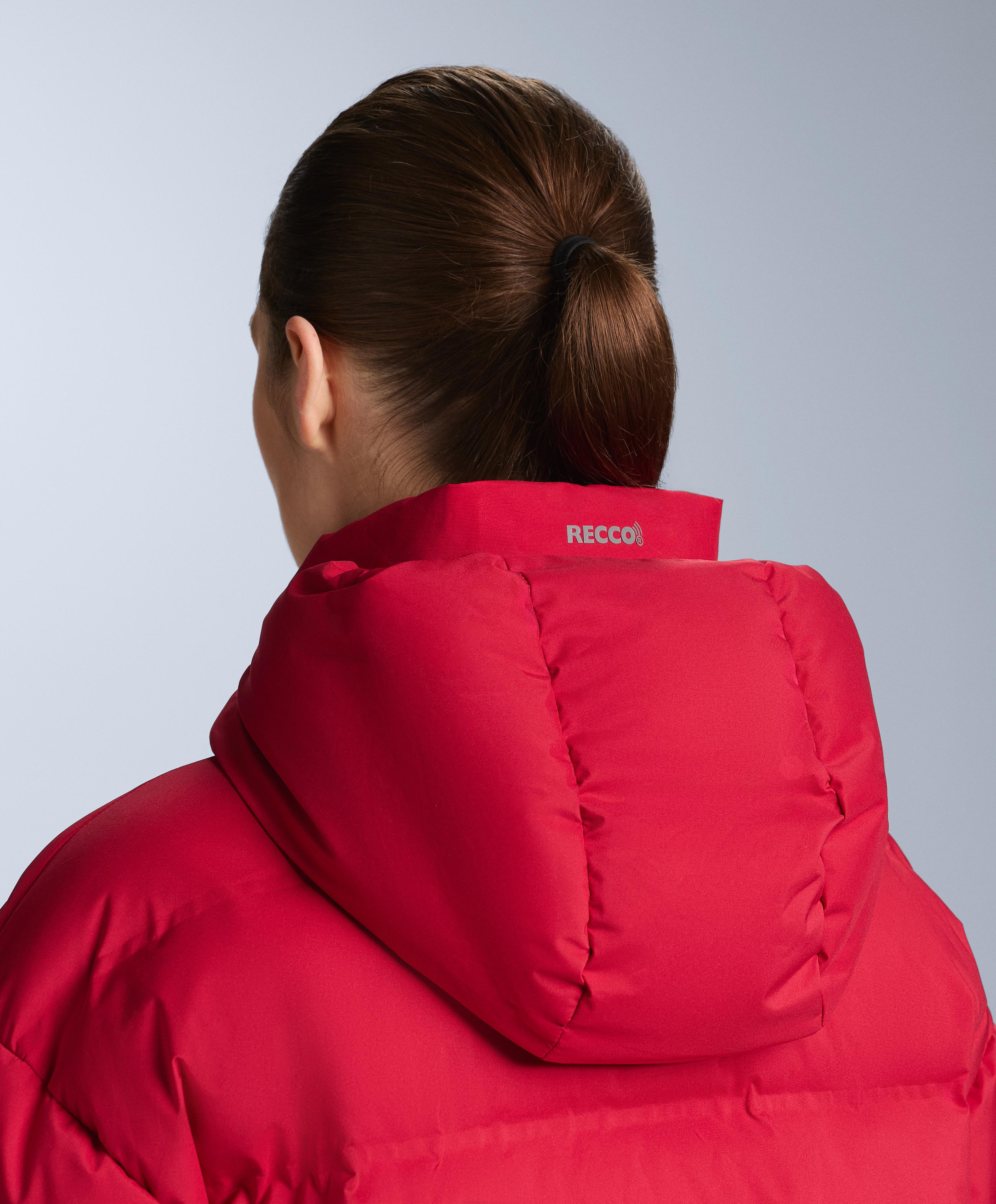 Lightweight padded jacket with 80% down and 20% MINARDI PIUME SKI water-resistant filling — RED