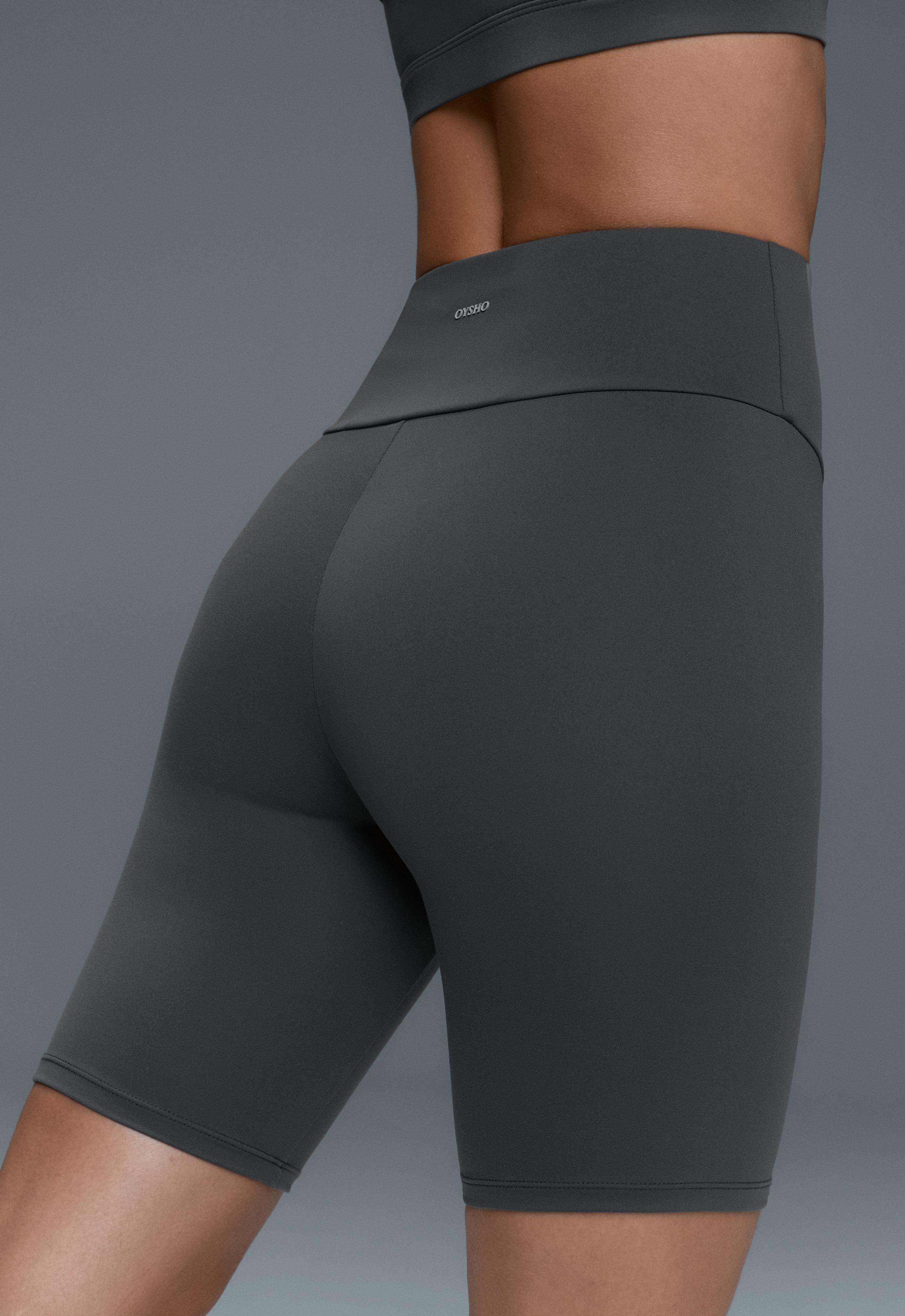 Comfortlux high-rise 20cm biker leggings — STEEL GREY