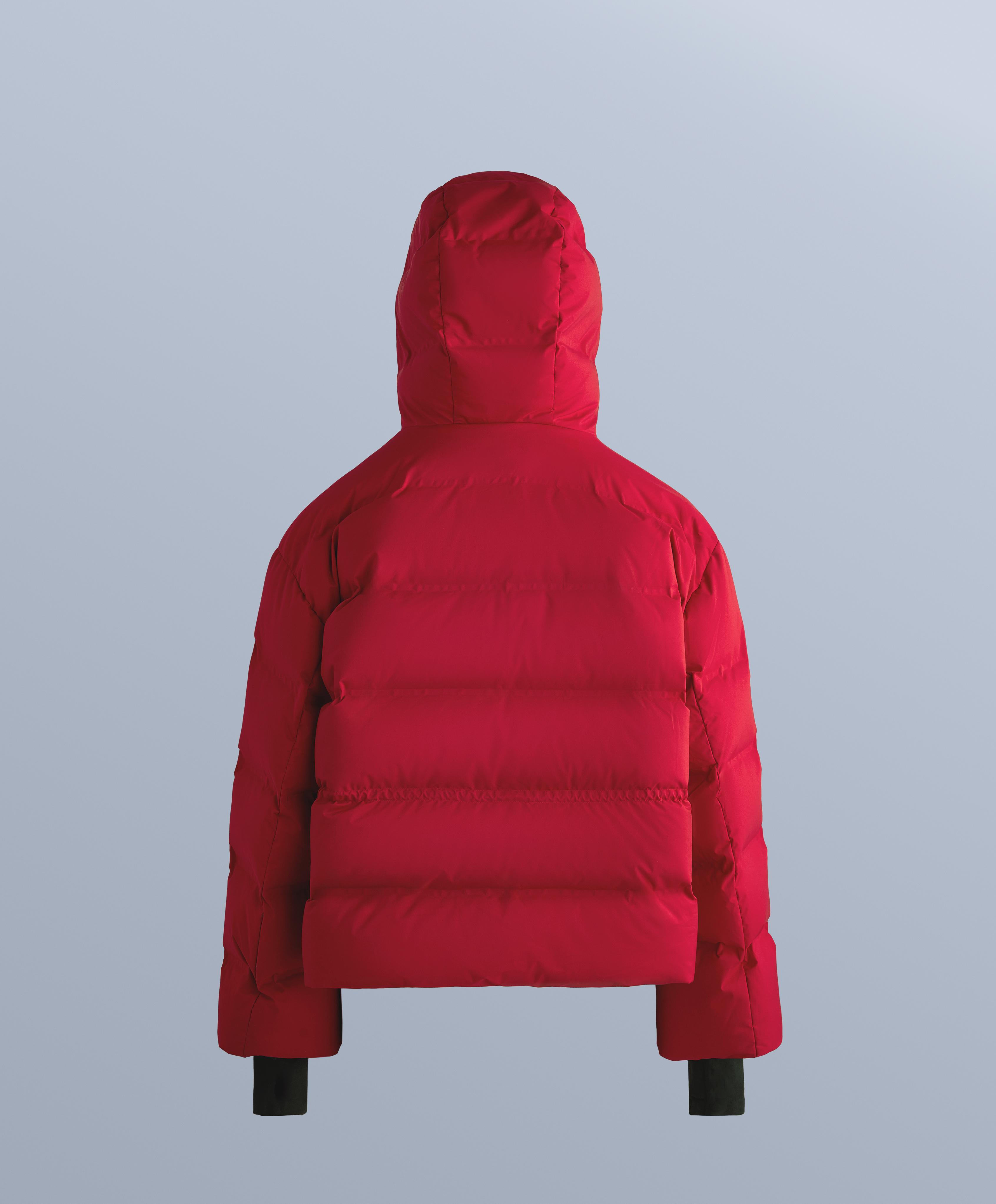 Lightweight padded jacket with 80% down and 20% MINARDI PIUME SKI water-resistant filling — RED