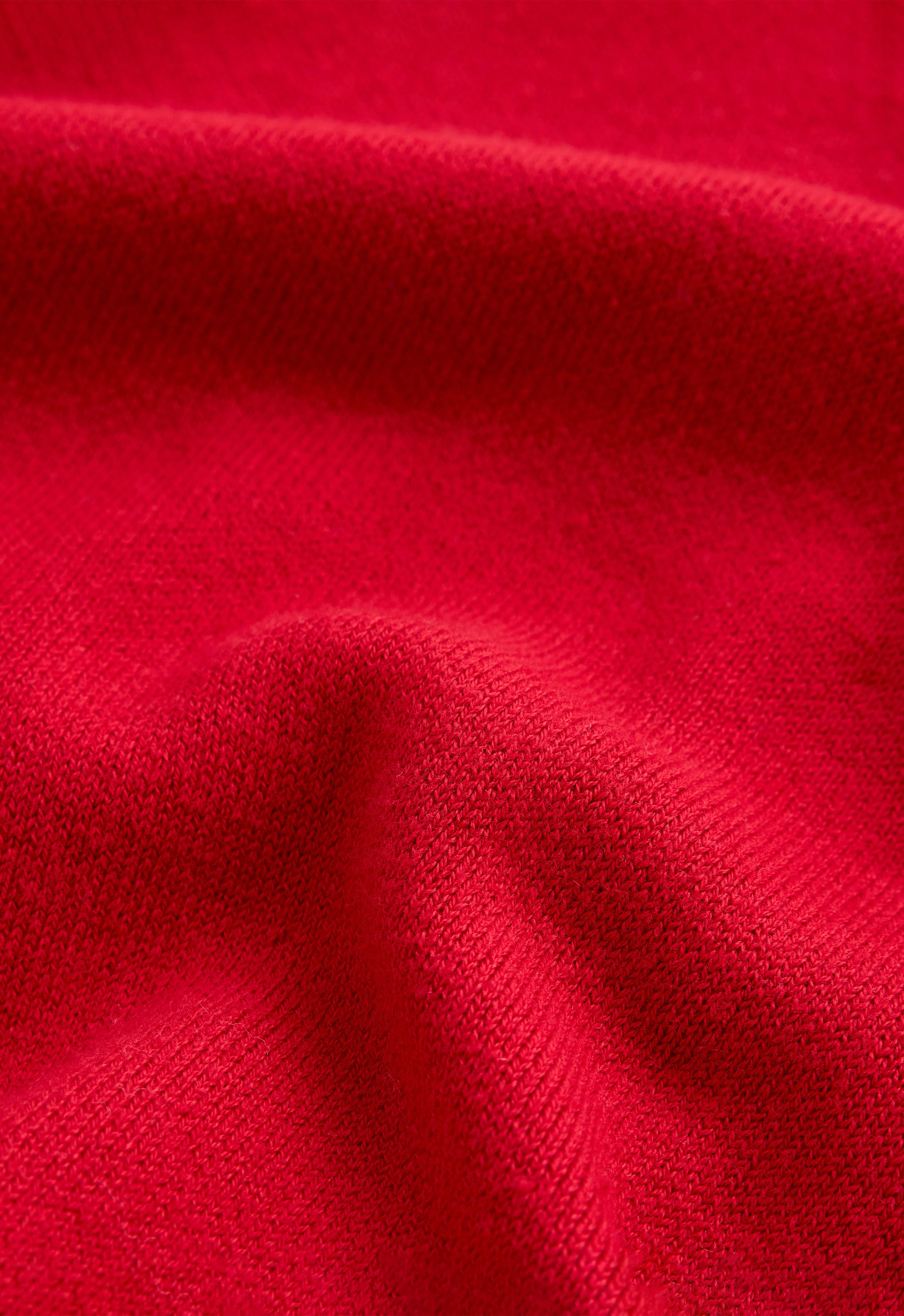 Cotton-blend half-zip knit jumper — STRAWBERRY