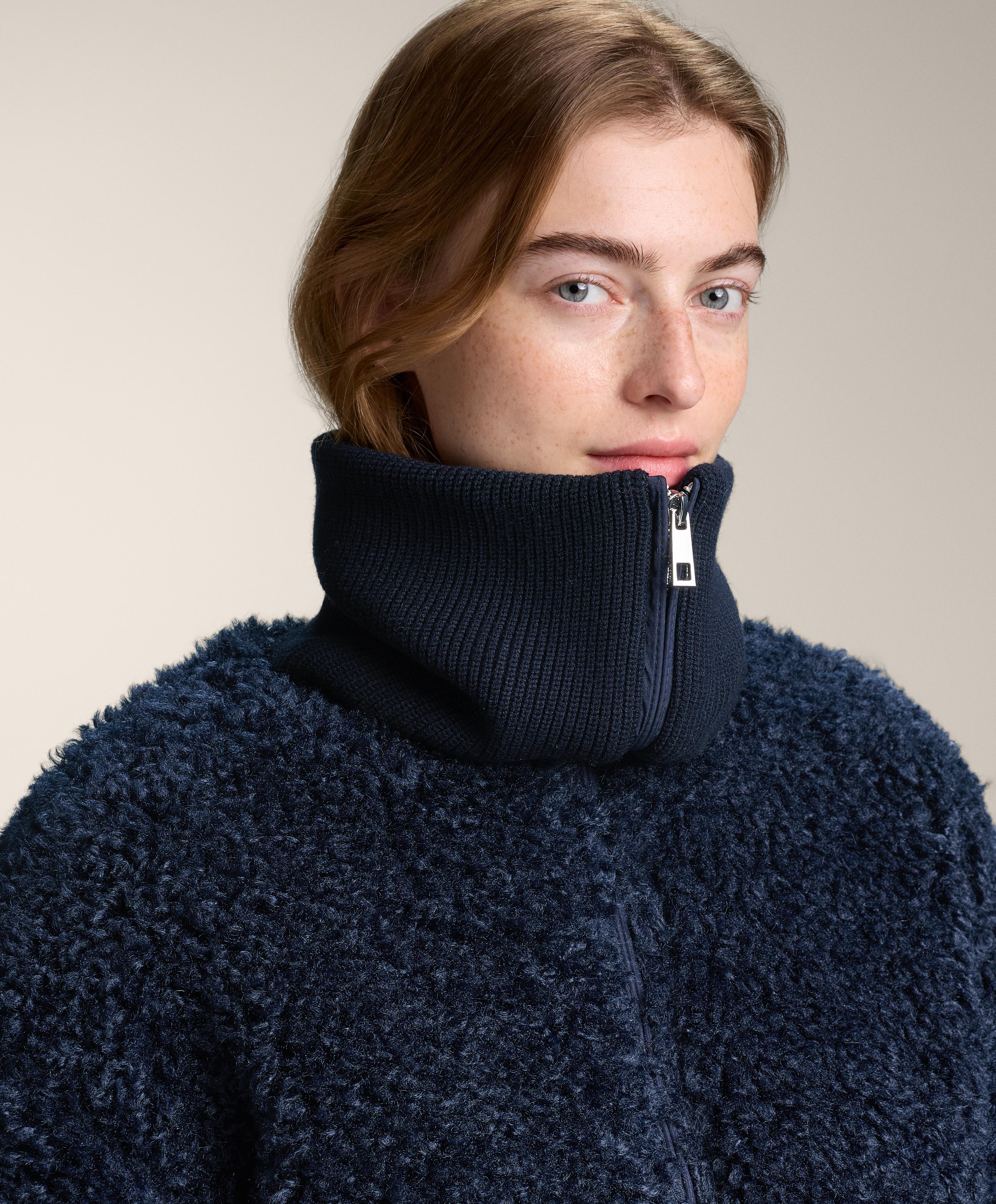 Куртка из искусственной овчины с текстурой - Распродажа