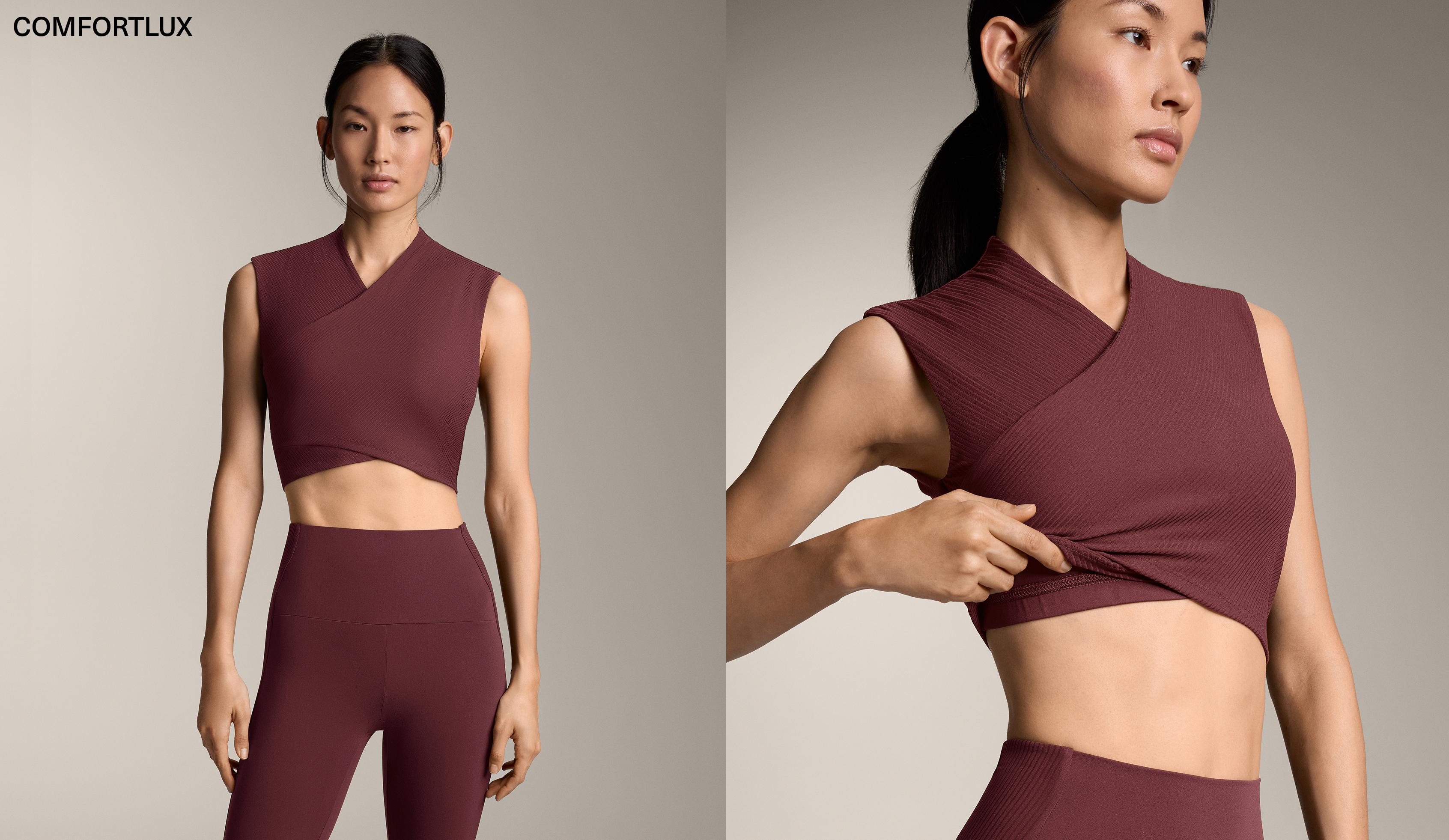 Comfortlux crossover sleeveless Tank top — MAROON