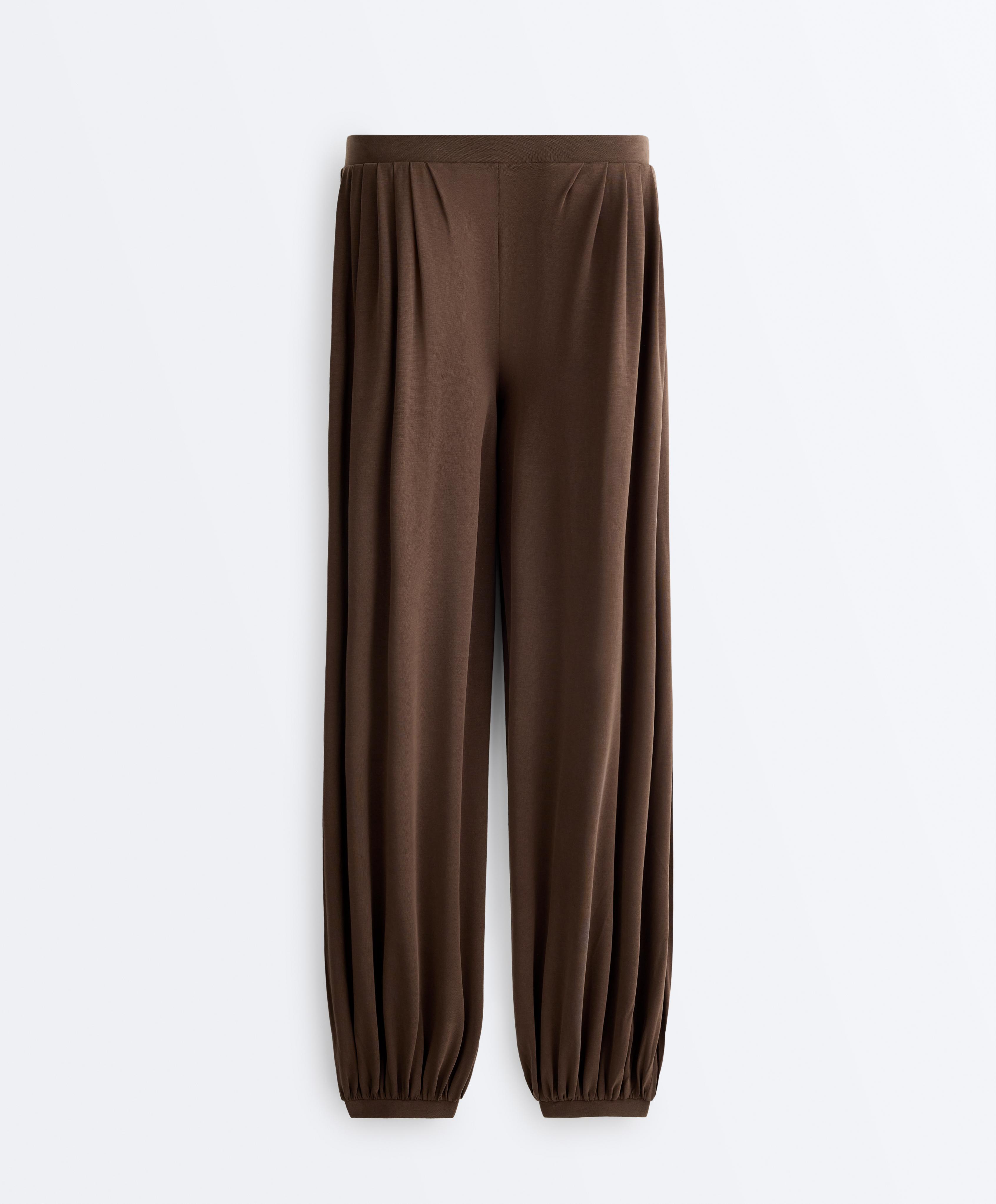 Modal-blend soft-touch joggers — DARK BROWN