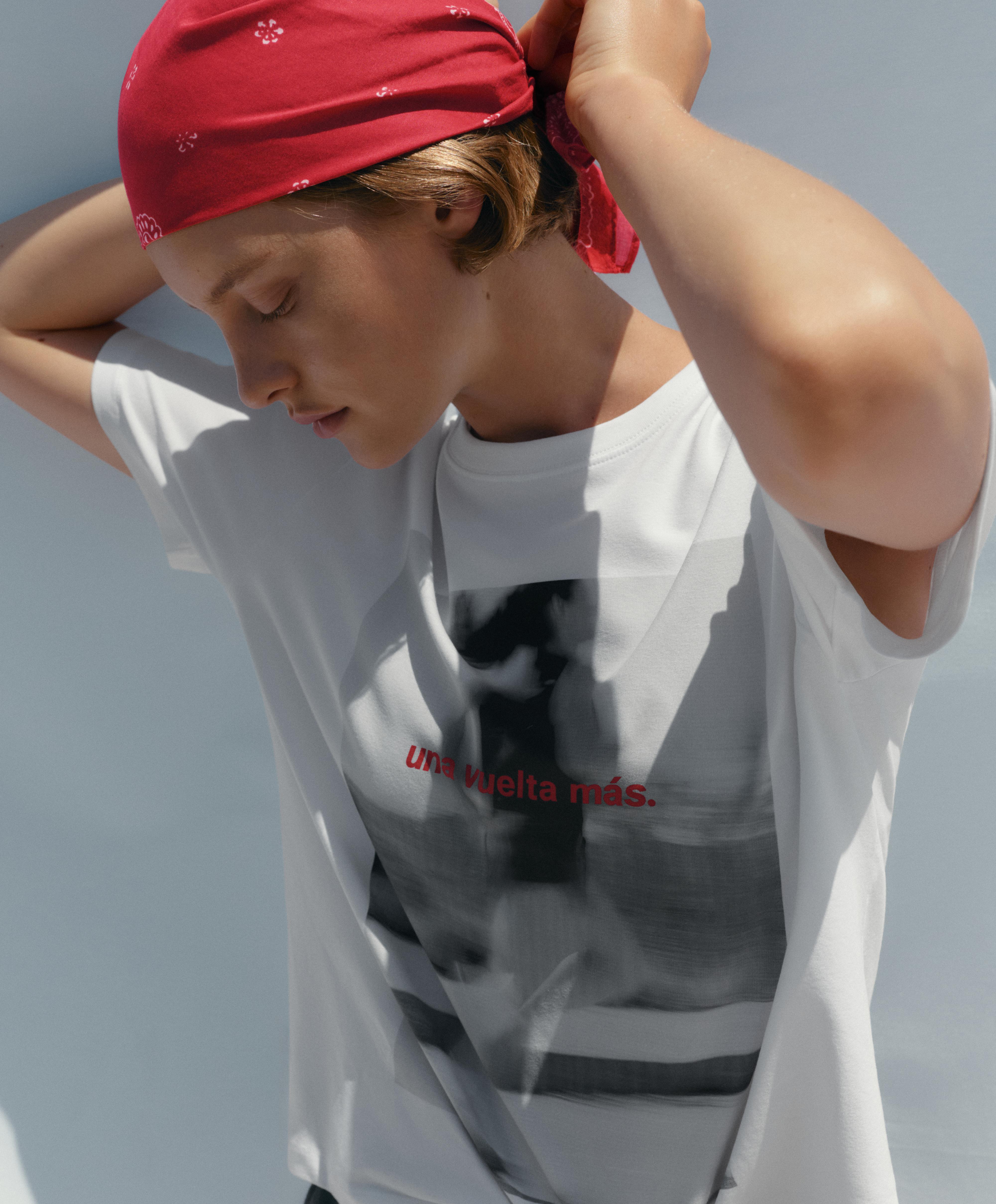 Boxy cropped cotton blend graphic T-shirt Boxy cropped cotton blend graphic T-shirt