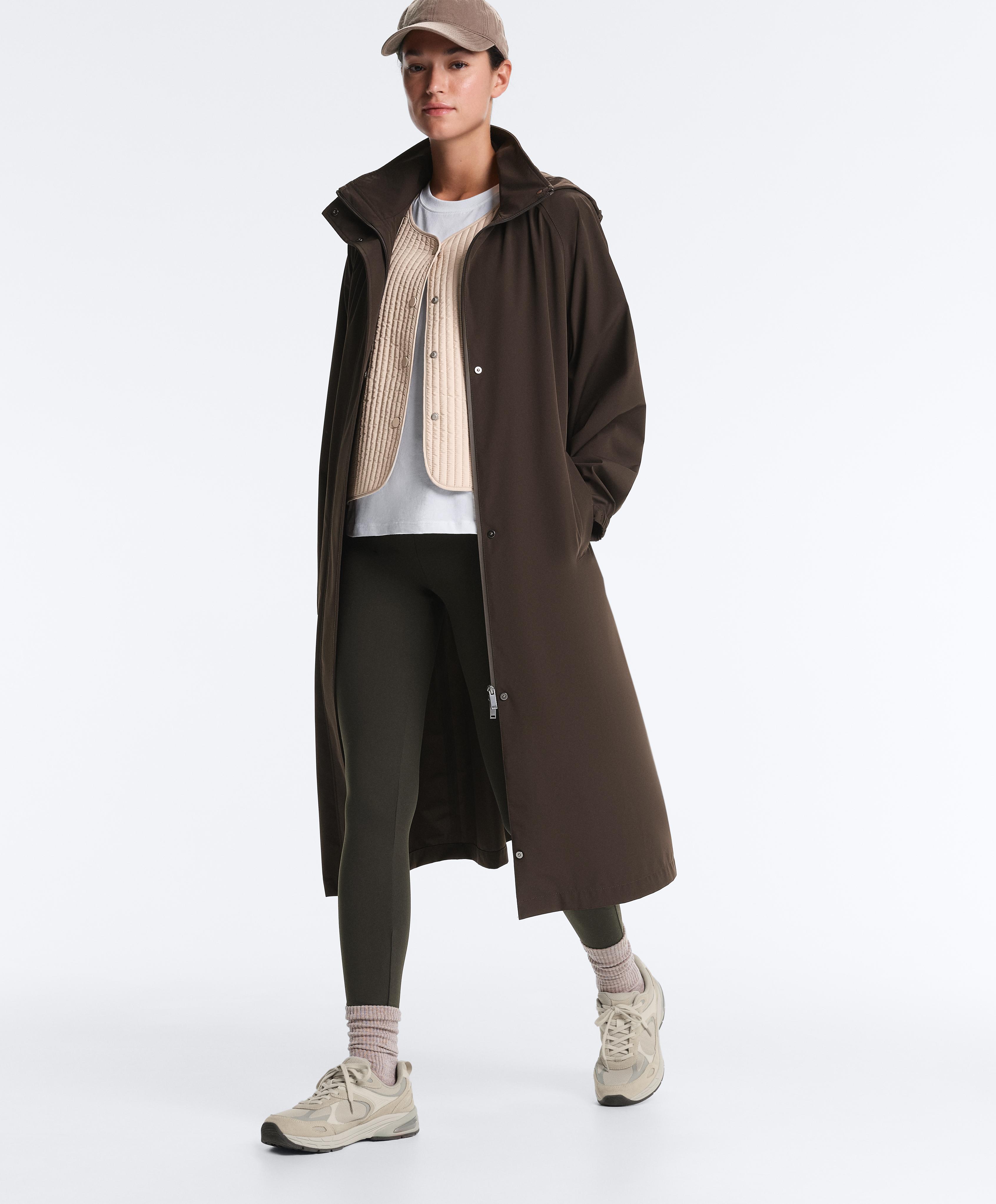 Long extra lightweight 10k waterproof jacket — BROWN