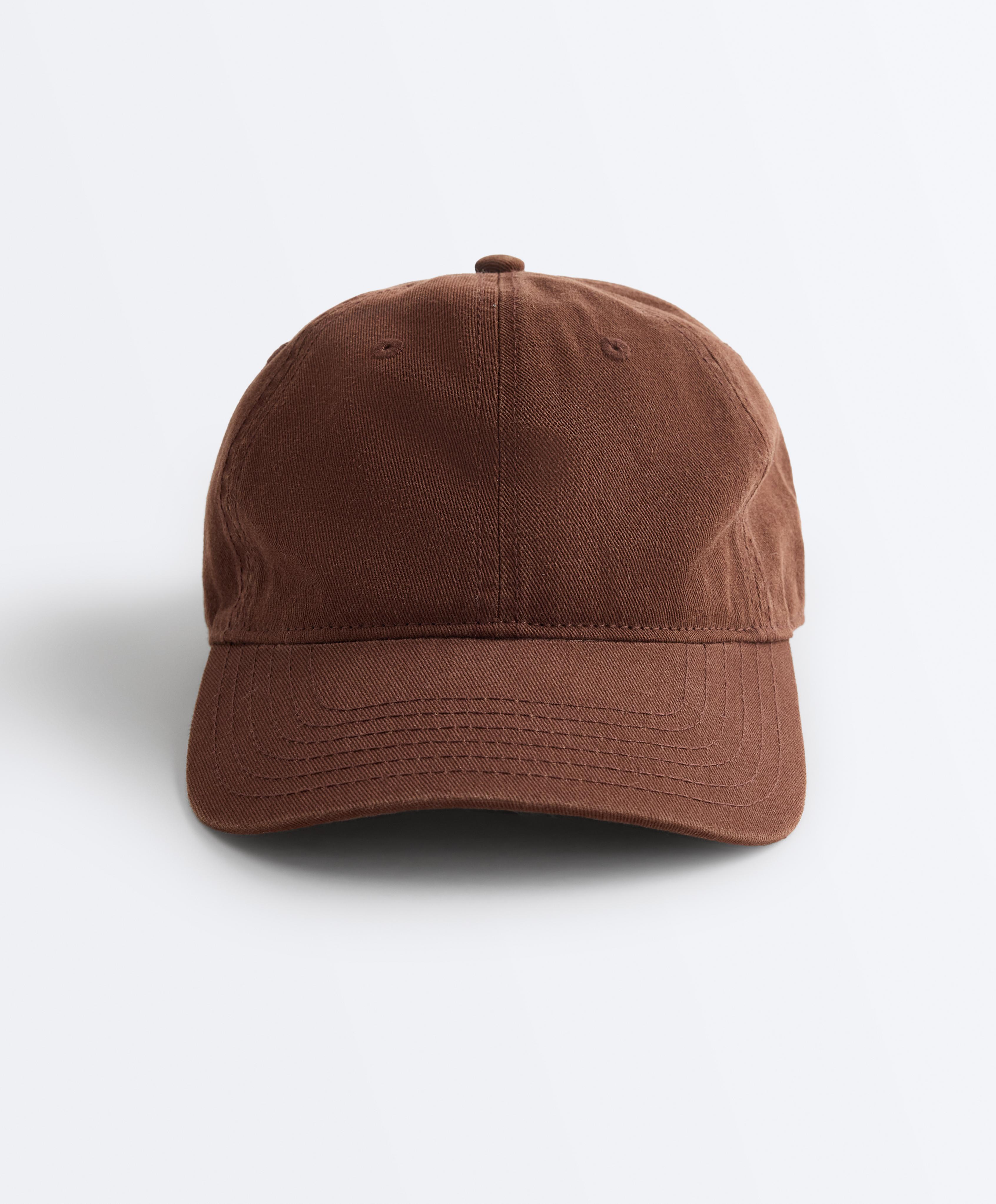 Washed-effect 100% cotton cap — BROWN