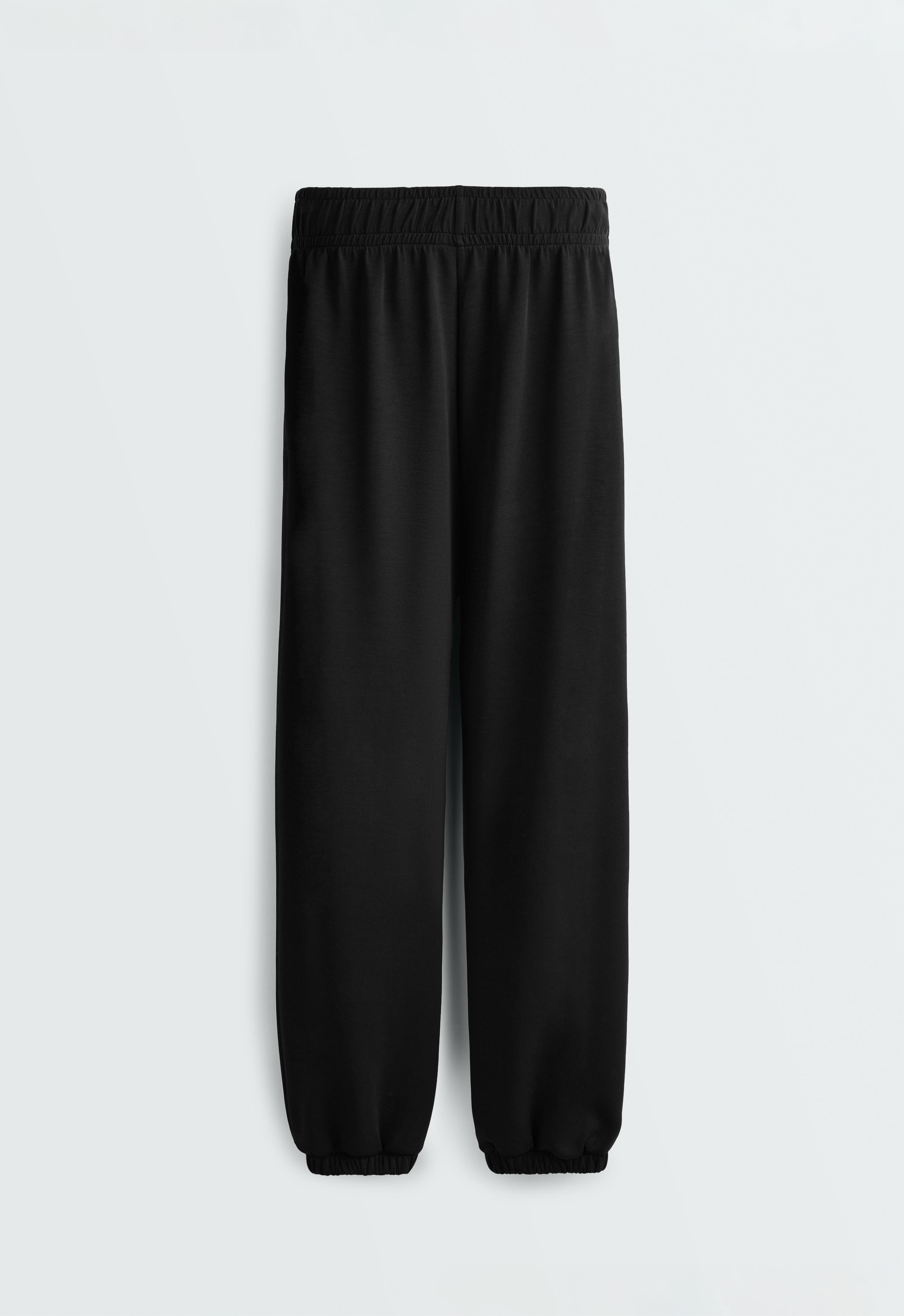 Soft-touch modal joggers — BLACK