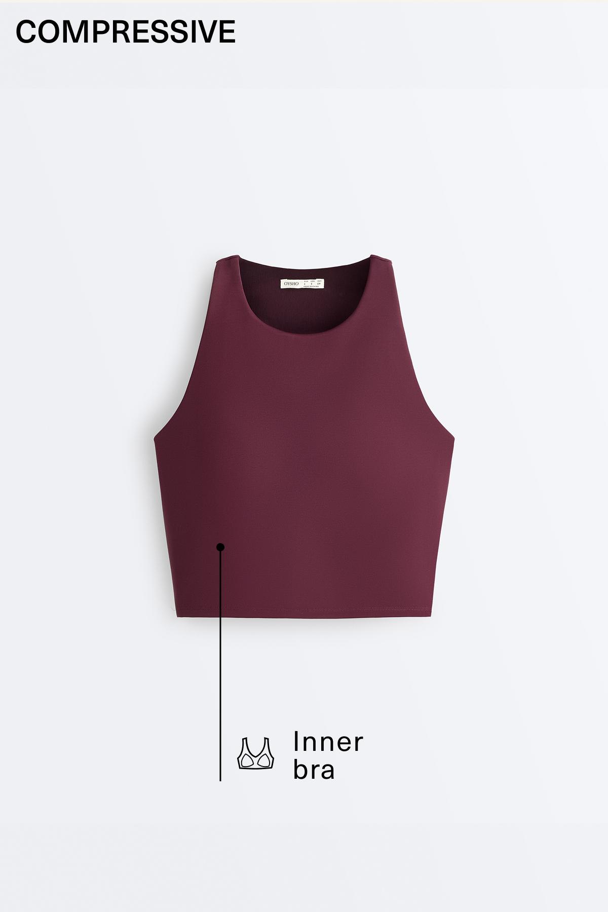 Extra Compressive Halter Tank Top — AUBERGINE
