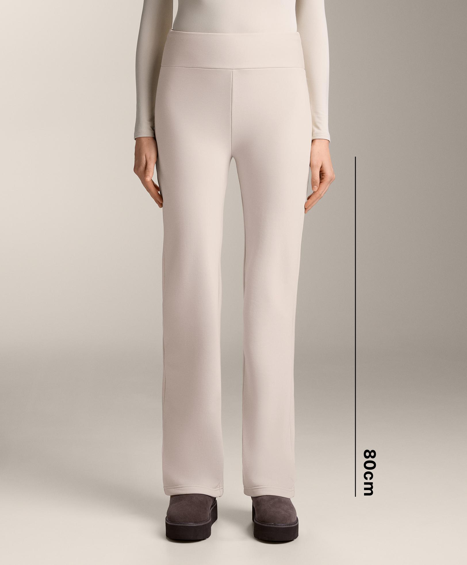 Bootcut seamless high rise super extra Warm trousers — PALE MINK