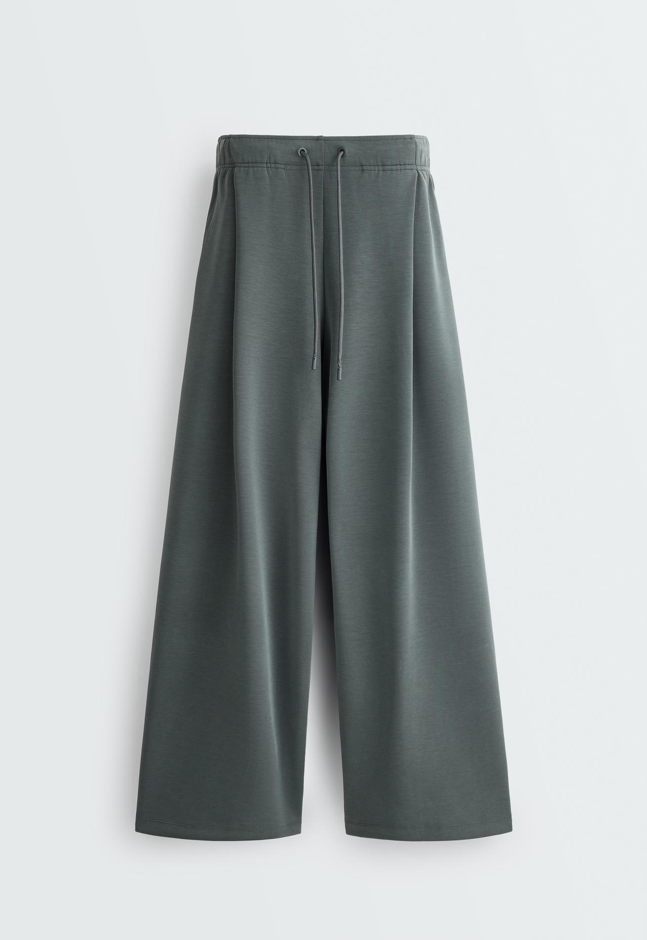 Long Wide leg trousers with modal — OCEAN