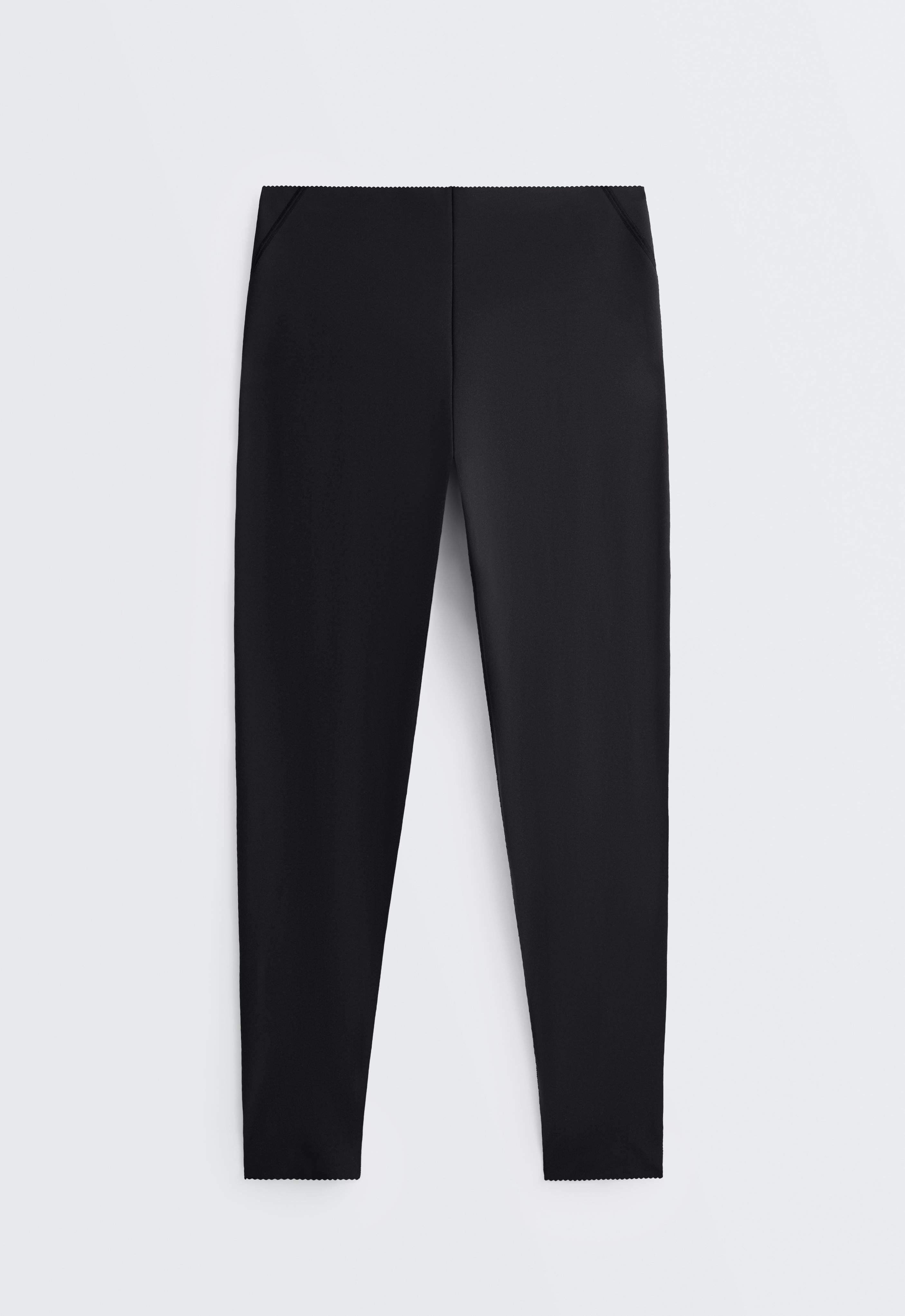 Compressive high-rise core-control ankle-length leggings — BLACK