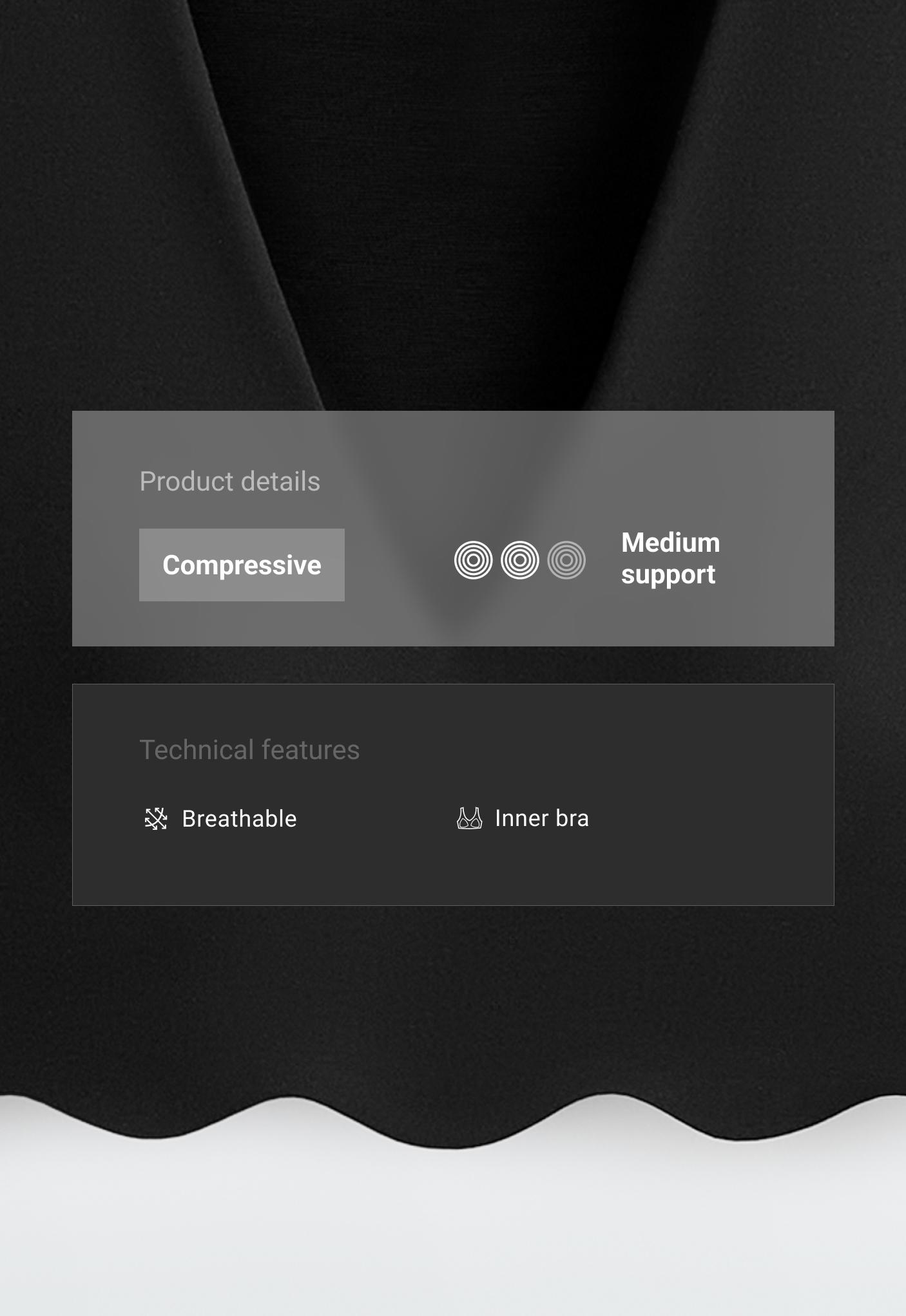 حمالة صدر رياضية Compressive بتثبيت متوسط وحافة متموجة
