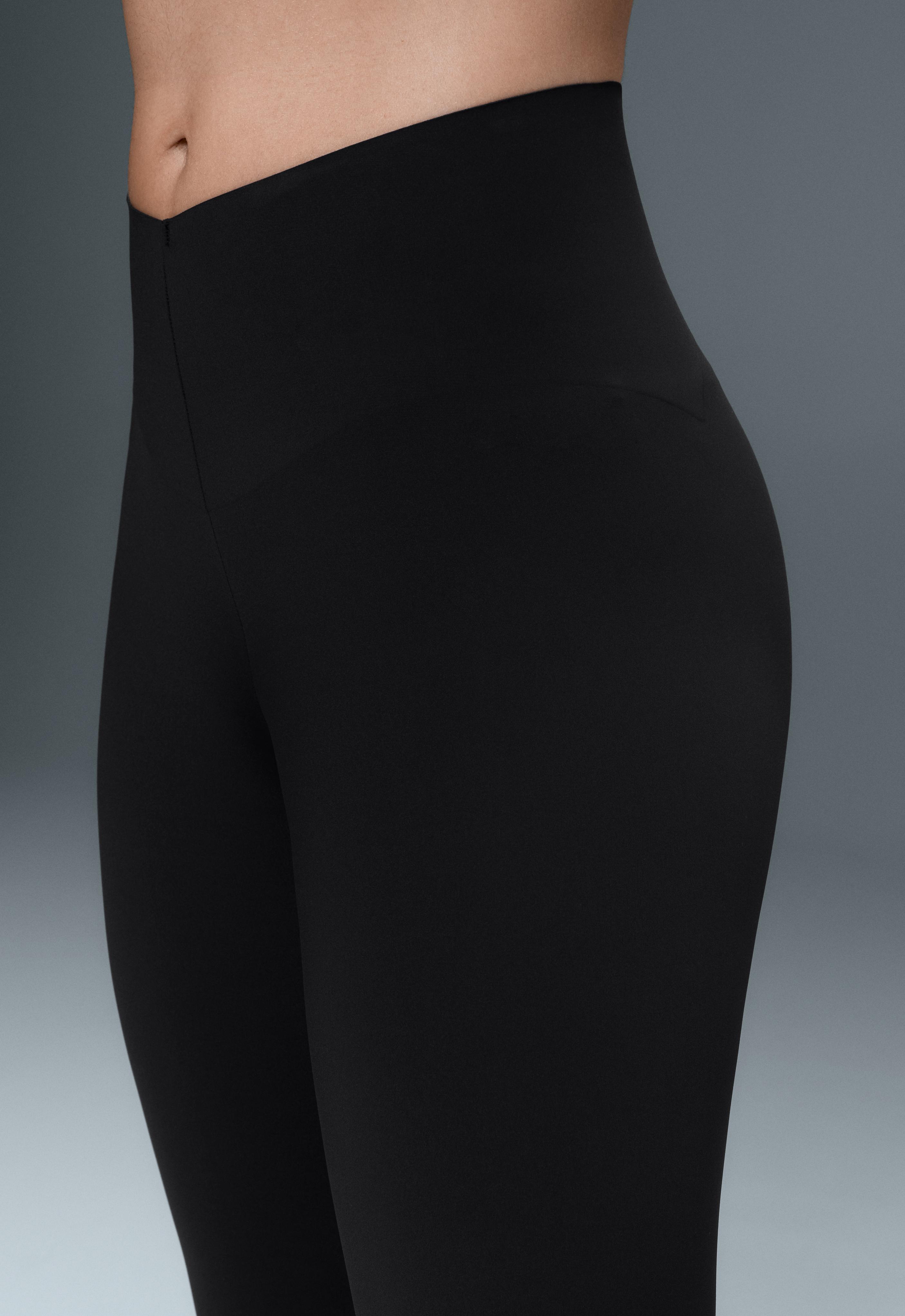 V-cut Light Touch 65cm high-rise ankle-length leggings — BLACK