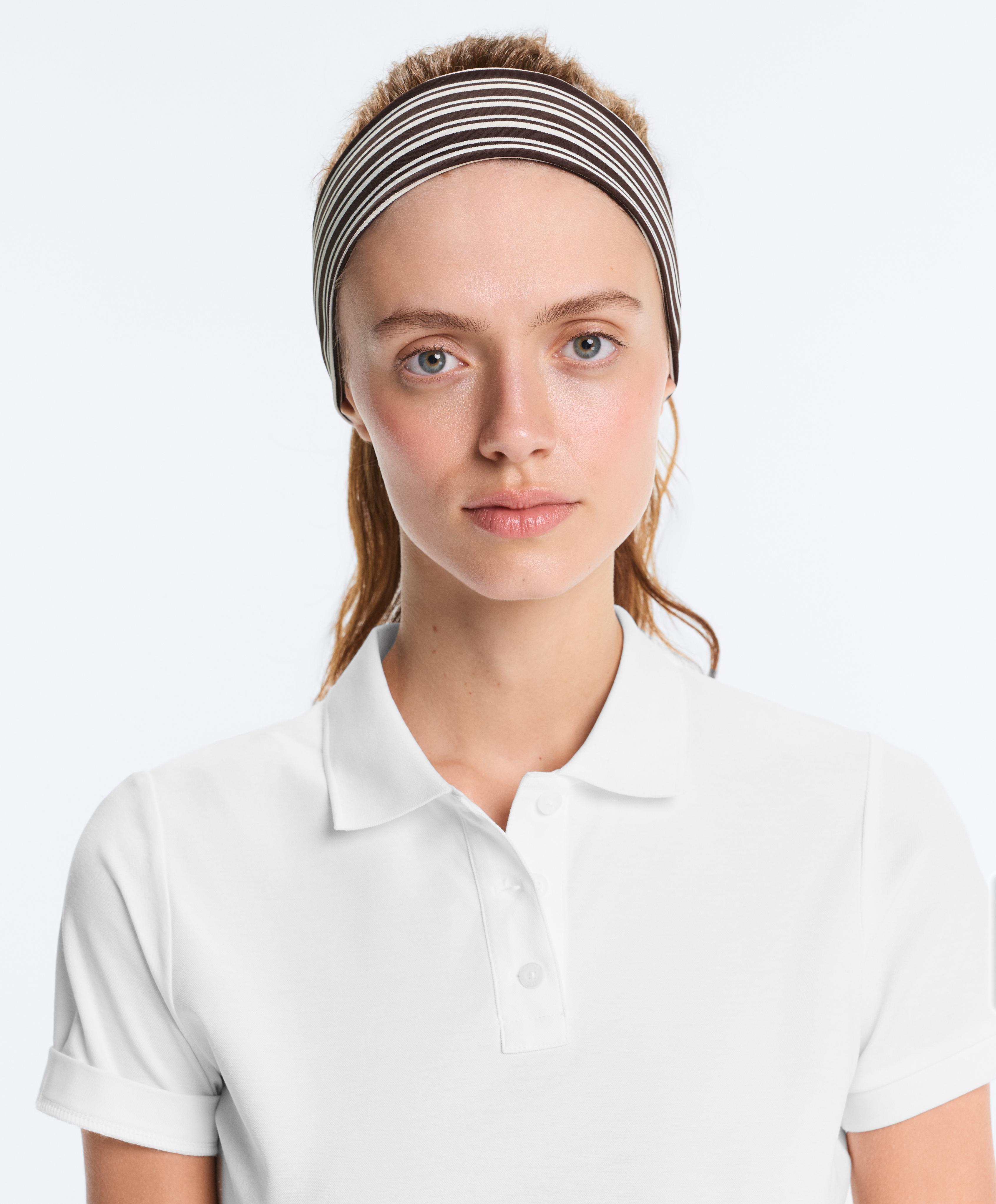 6 cm striped sports headband — DARK BROWN