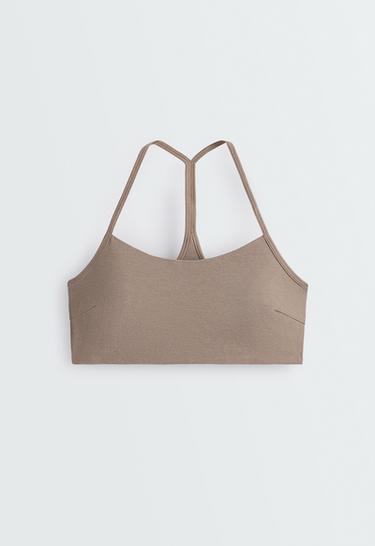 Low-support marl sports bra — DARK MINK 7