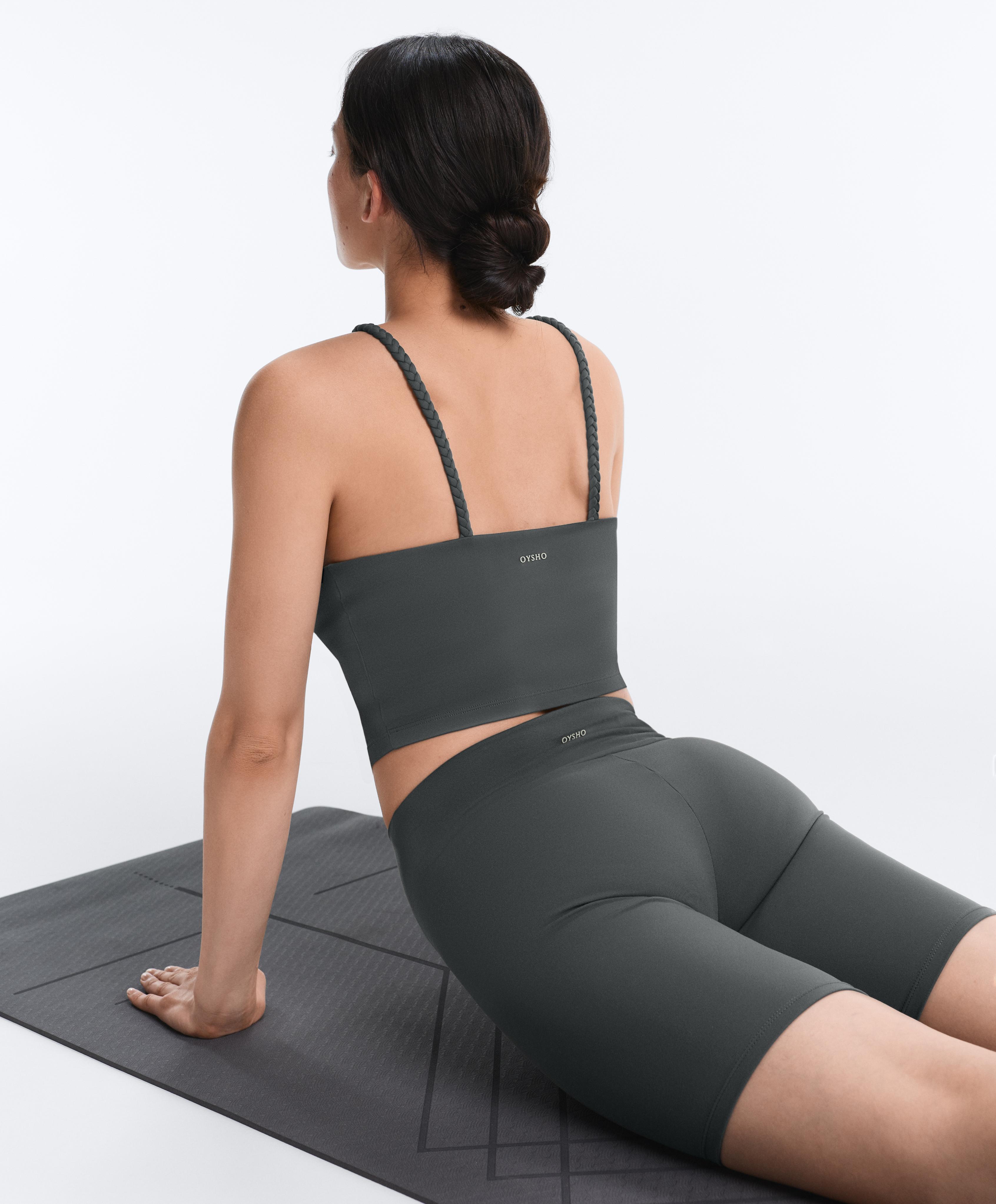 Comfortlux braided halter tank top — STEEL GREY