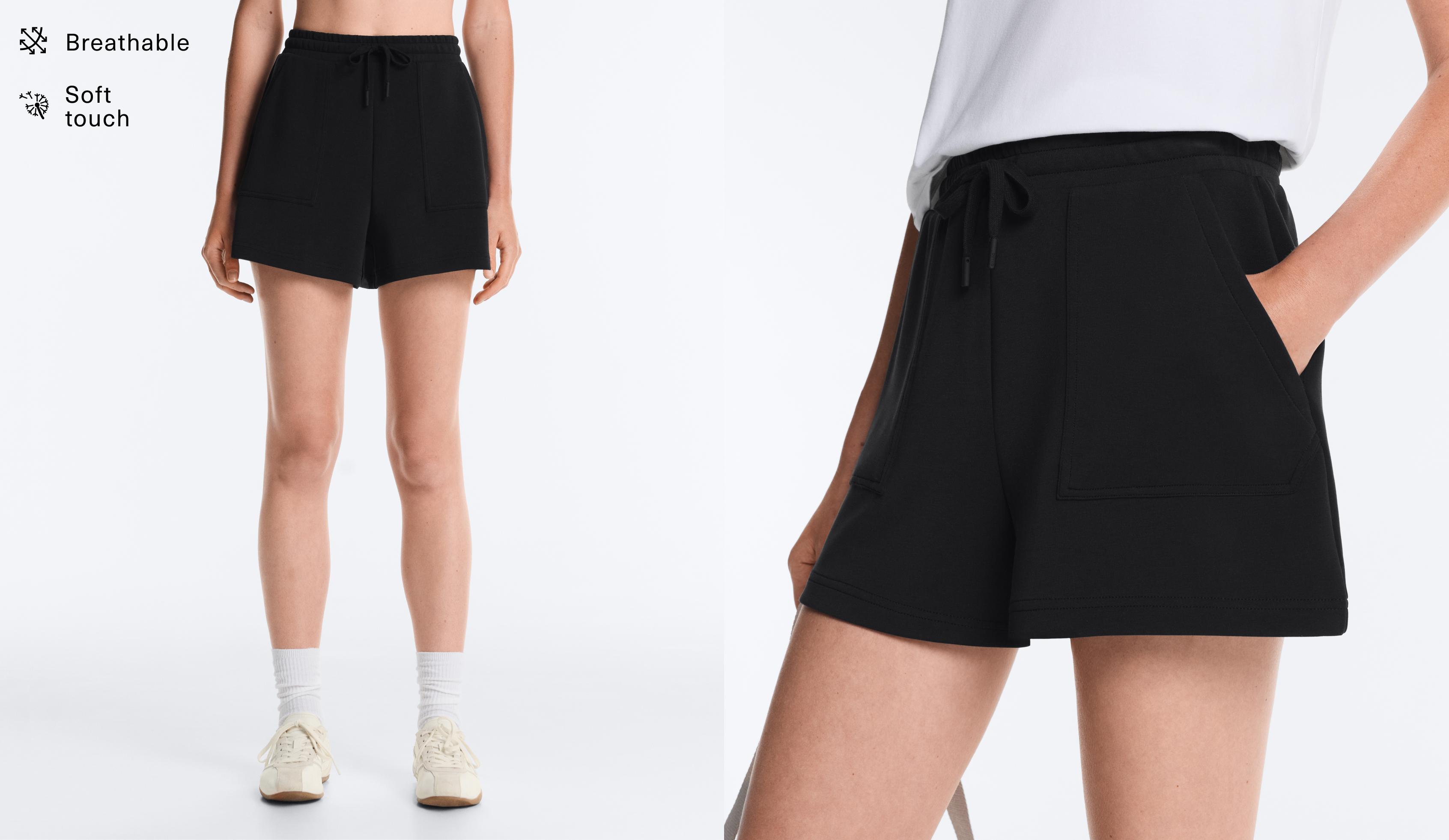 Soft-touch modal shorts — BLACK