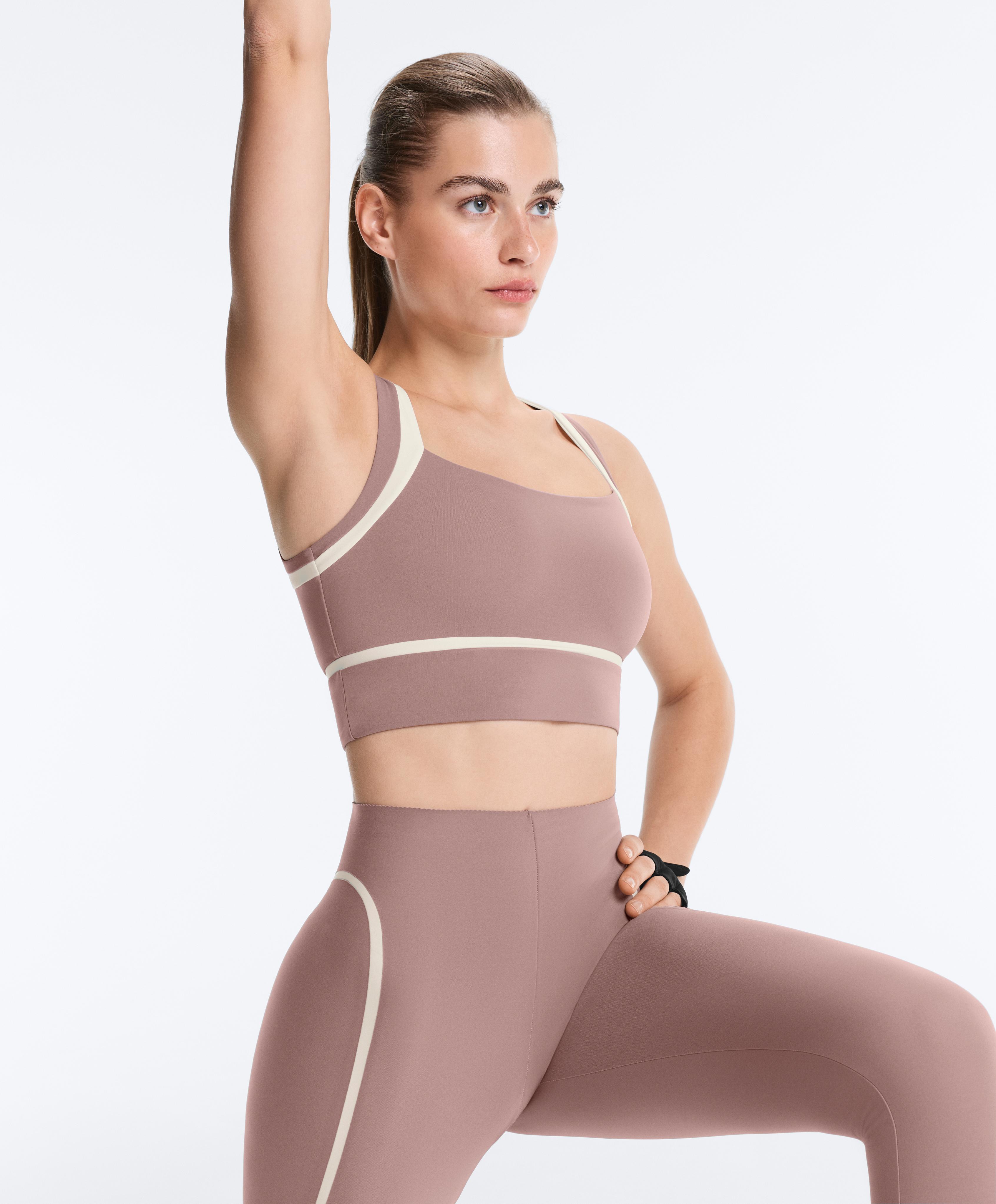 Compressive contrast tank top — DARK LILAC