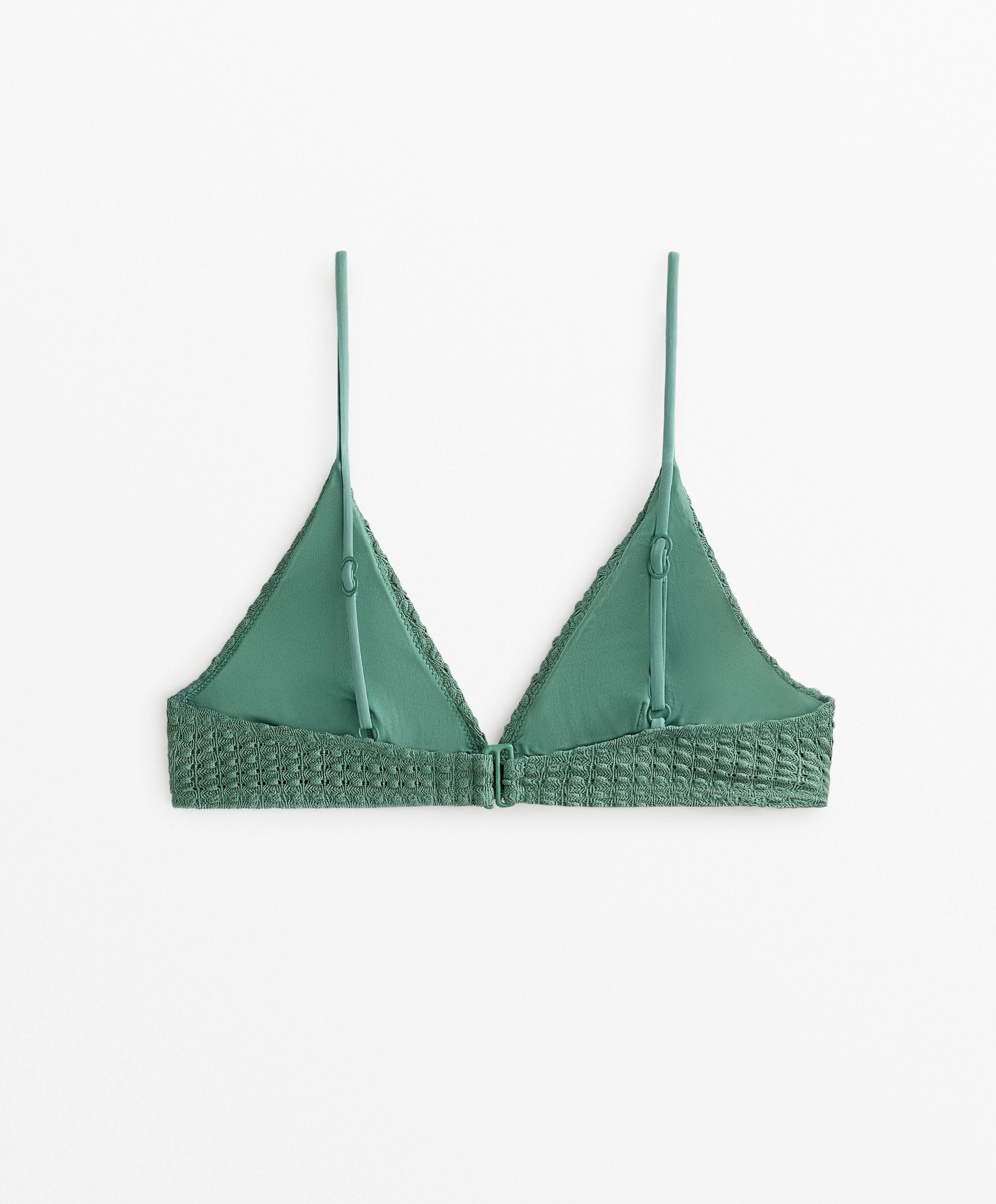 Bubble-texture crochet triangle bikini top