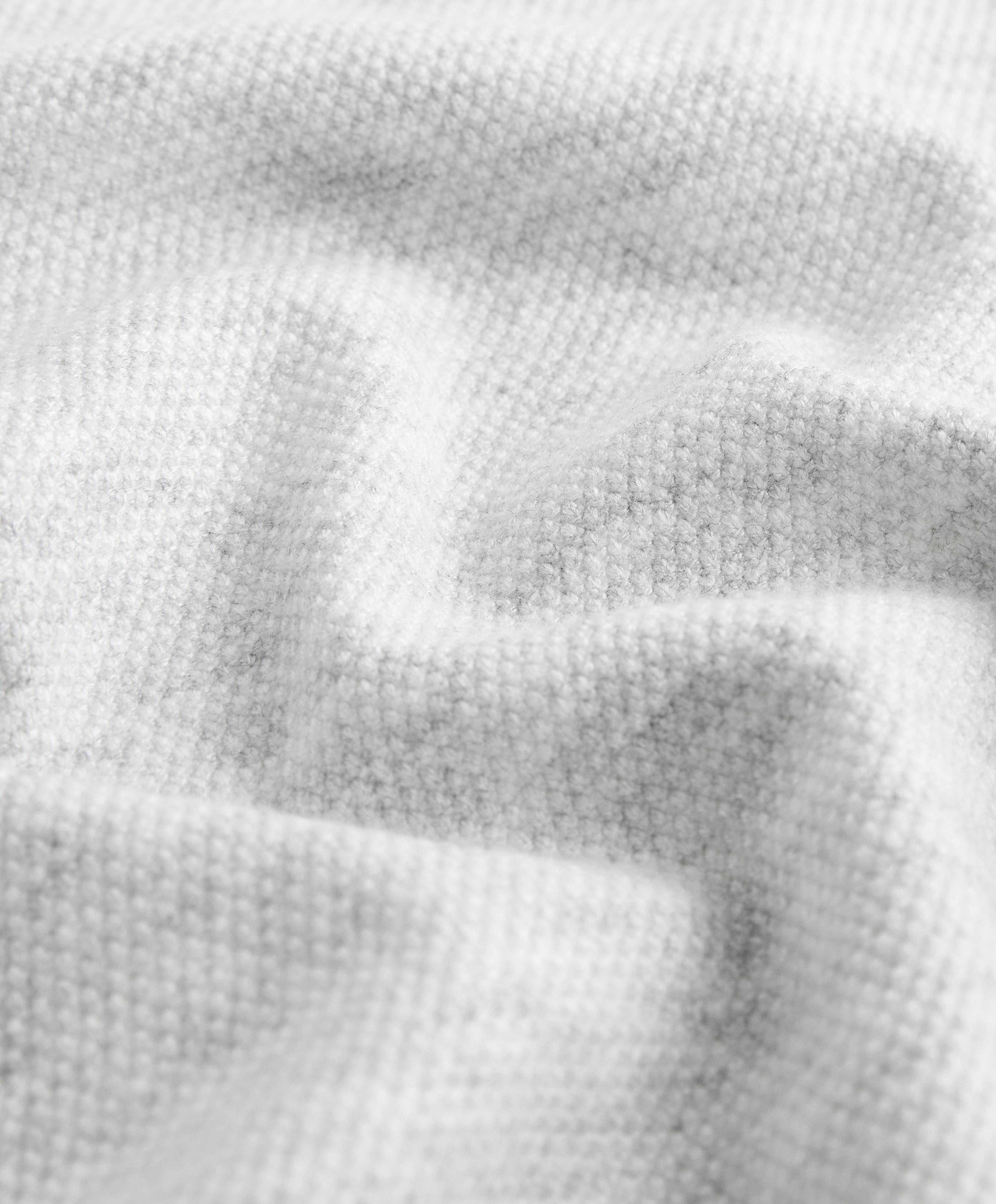 Knit hooded jacket — PALE GREY MELANGE