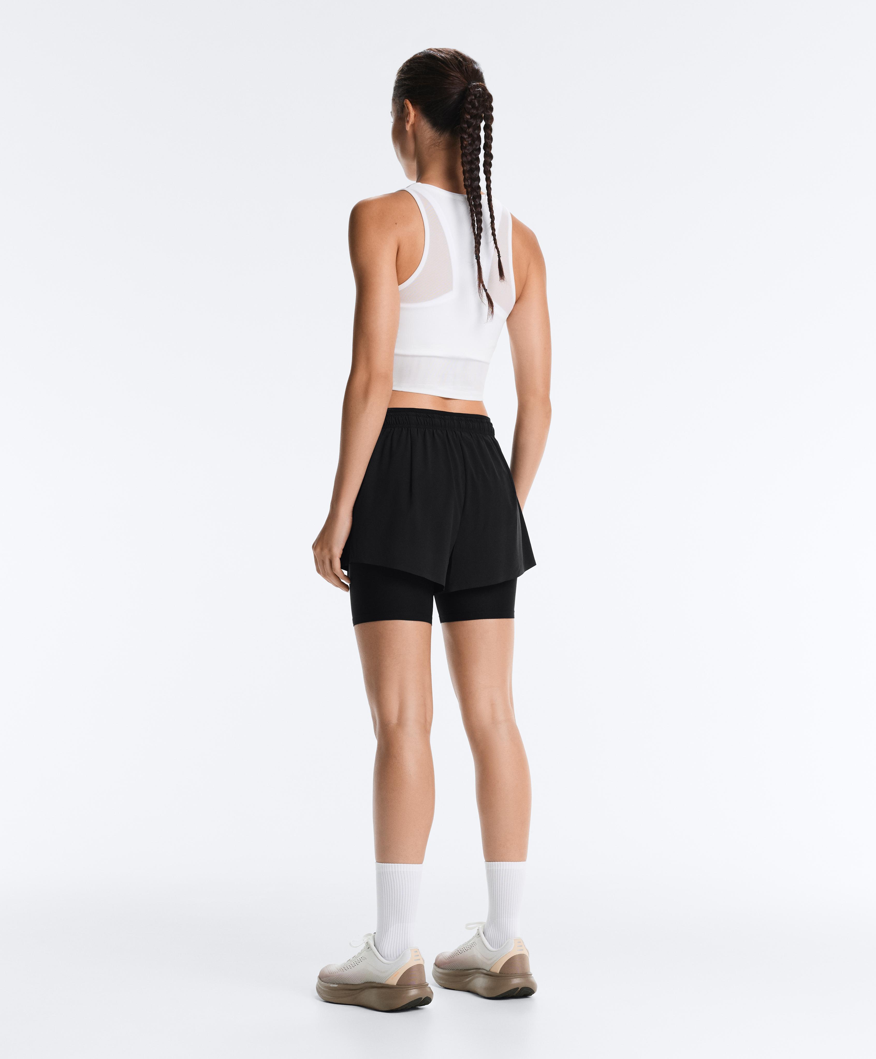 Sheer compressive tank top — WHITE