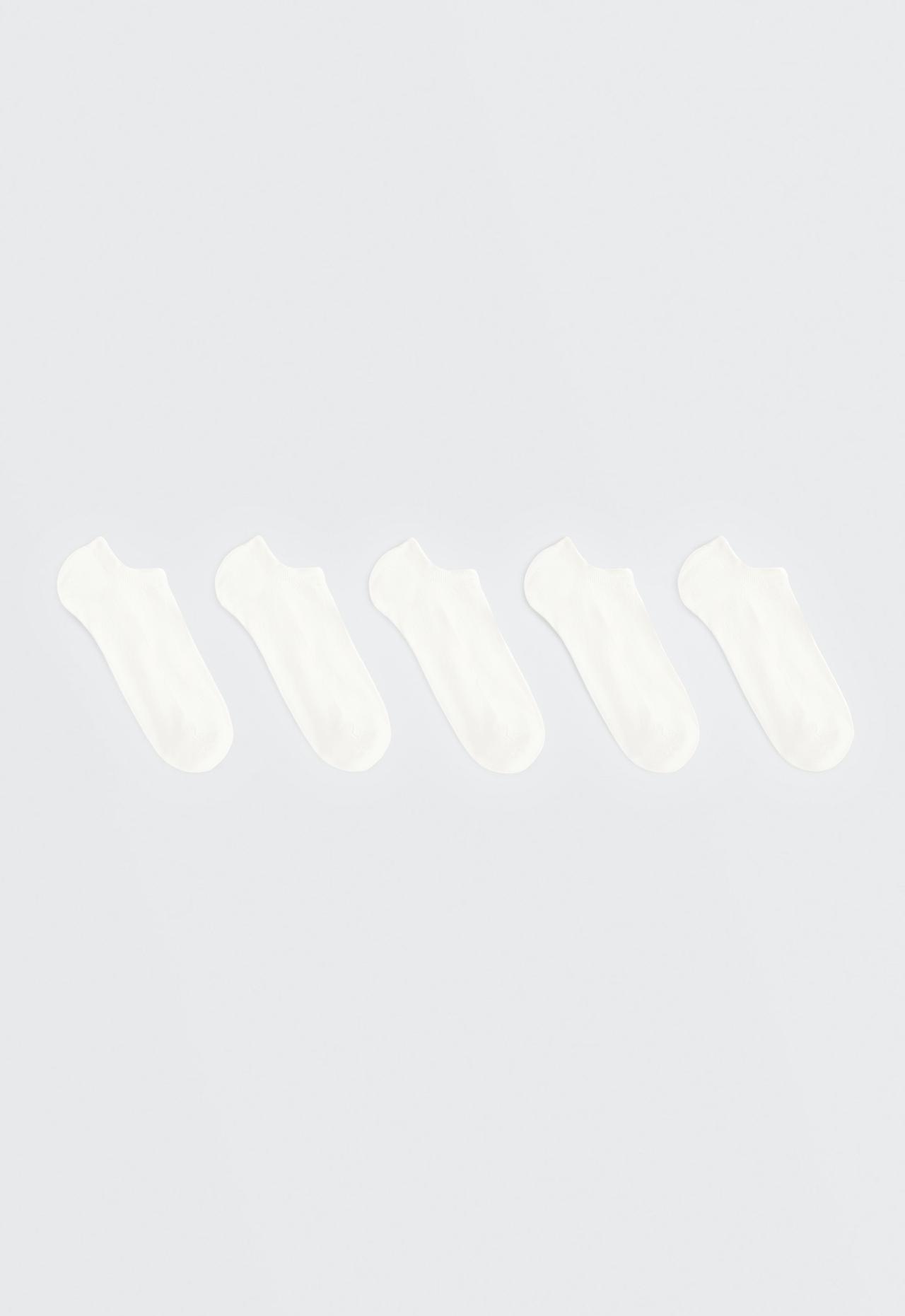 5 pairs of cotton blend sneaker socks — PALE ECRU