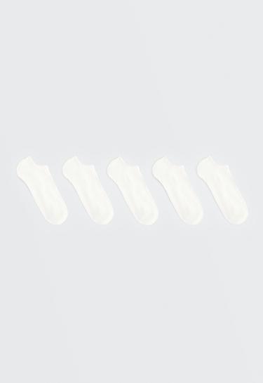 5 pairs of cotton blend sneaker socks — PALE ECRU 1
