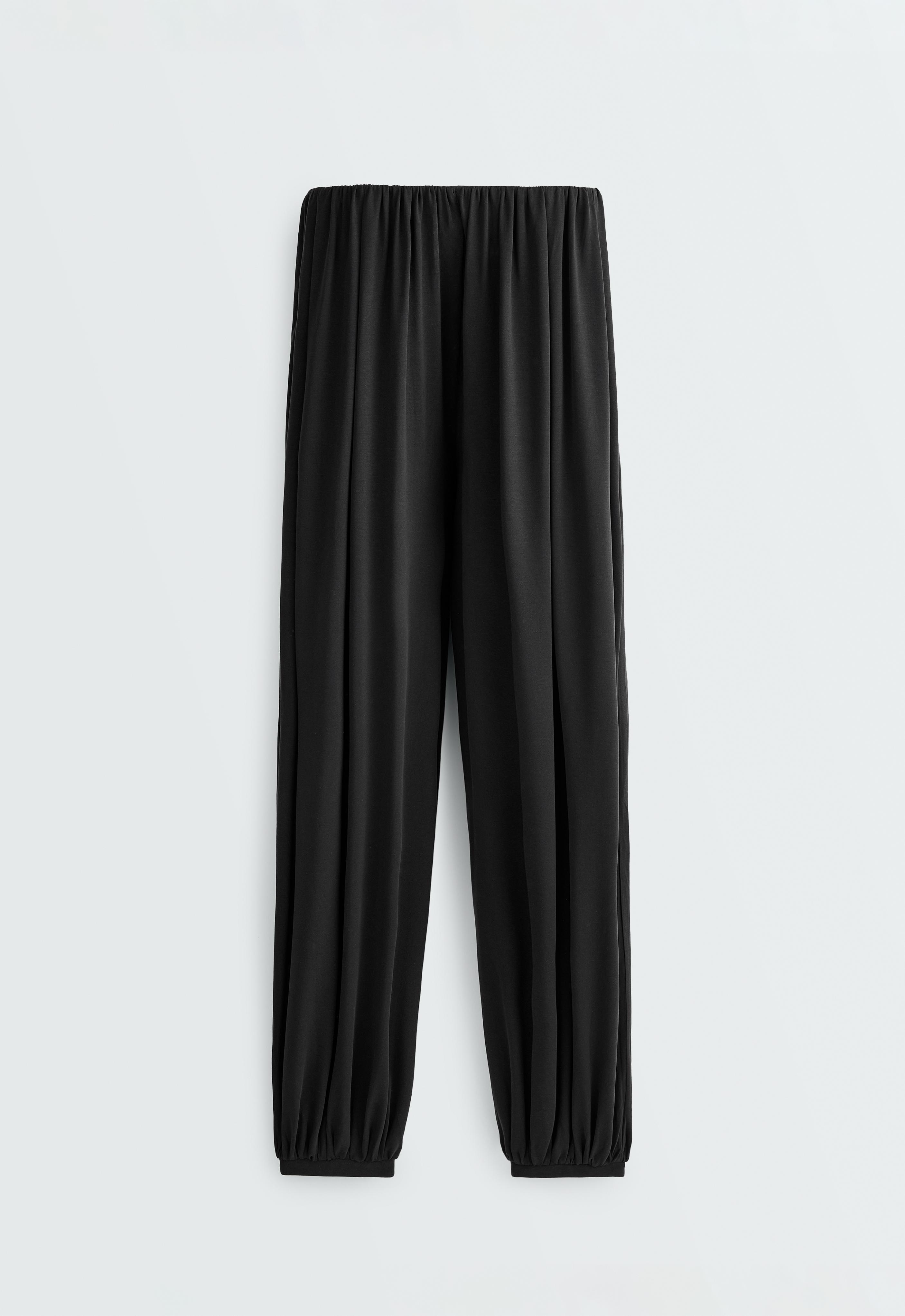 Modal blend Balloon trousers — BLACK