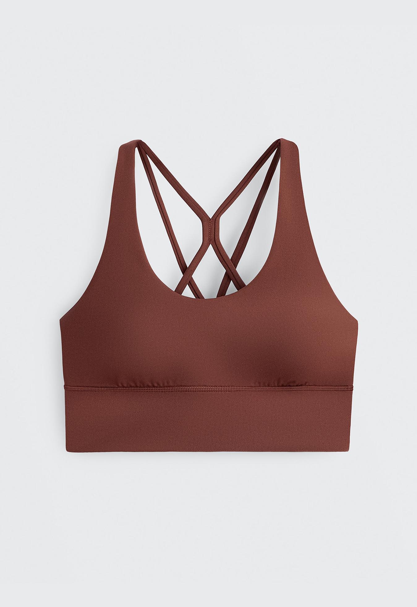 Medium-support Comfortlux sports bra with cups — TERRACOTTA