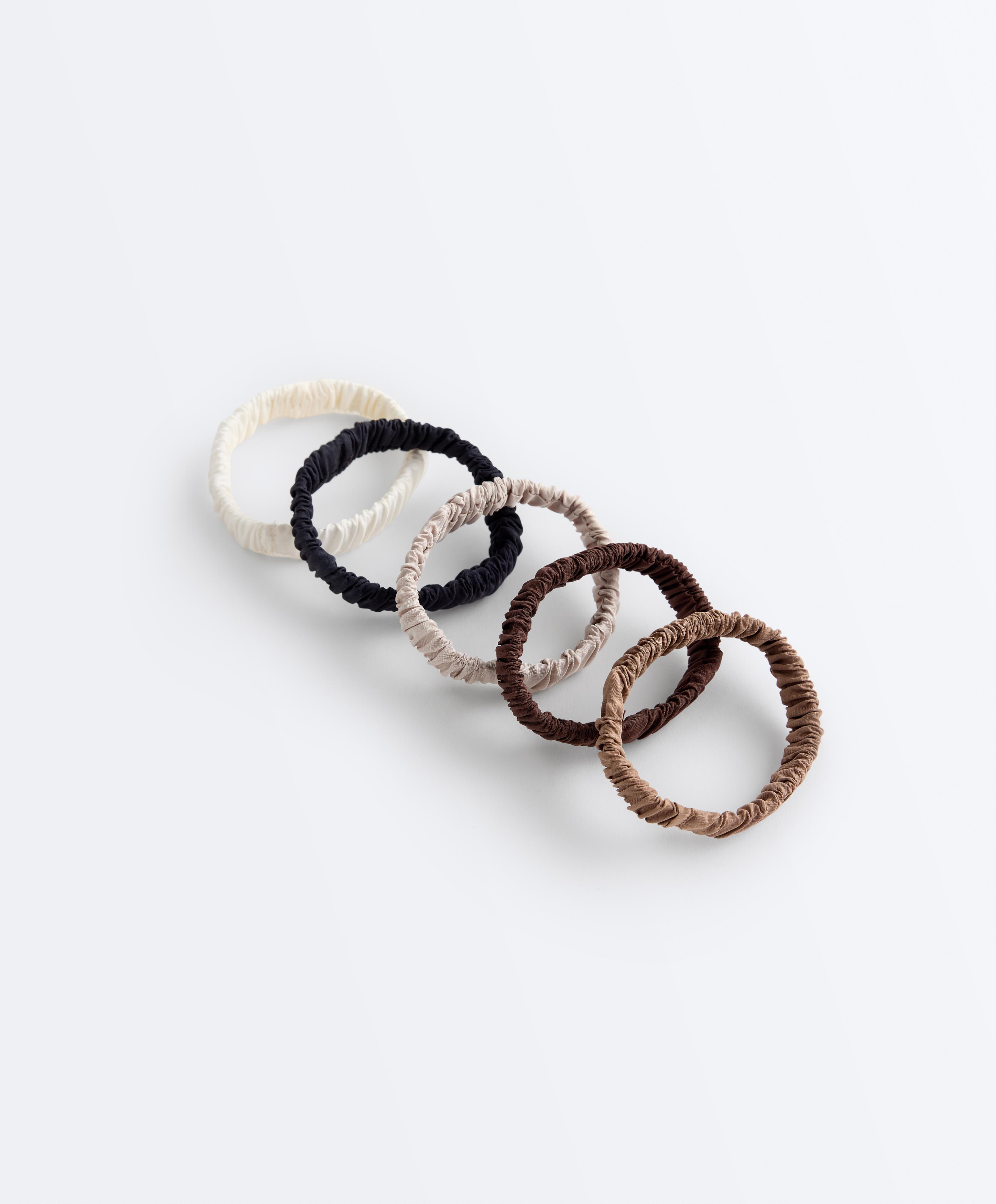 5 twist effect scrunchies — GRAPHITE