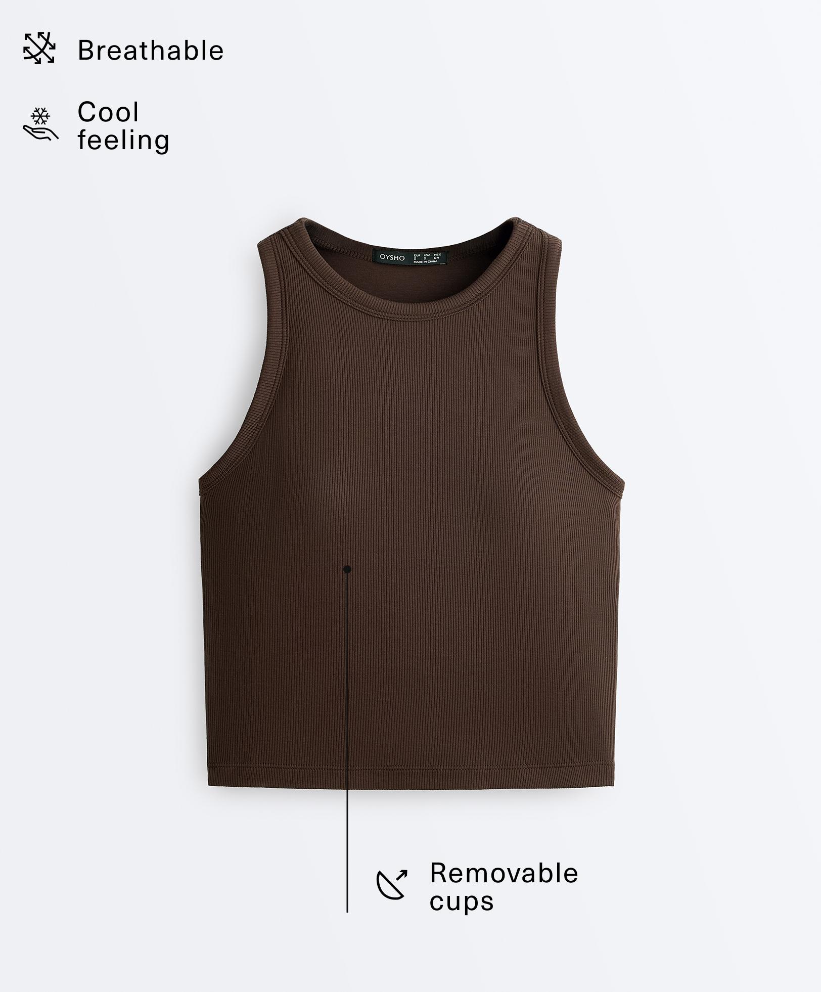 Μακρύ tank top rib από μείγμα μοντάλ