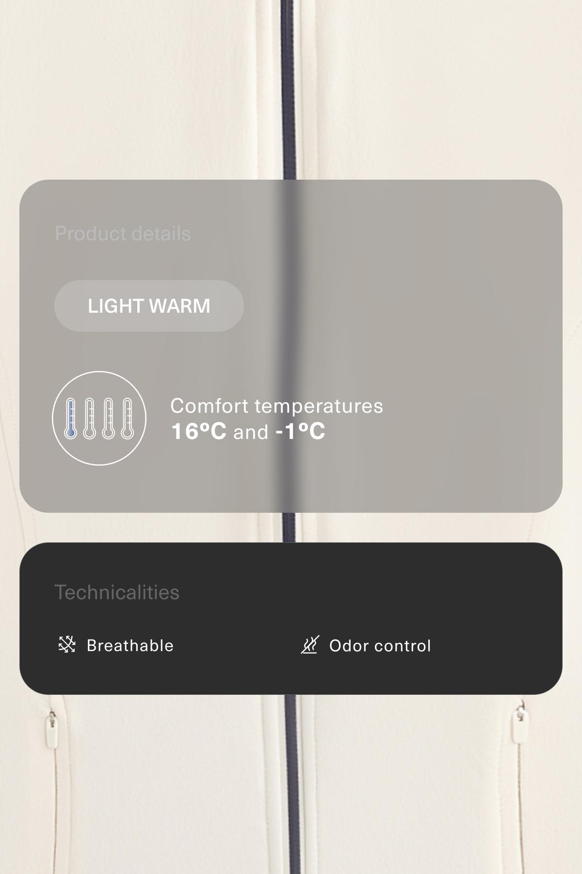 Light warm technical rubber jacket — PALE ECRU