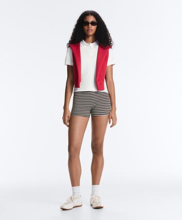 Slim-fit piqué cotton polo shirt — WHITE  5