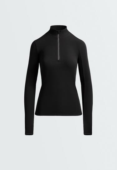 Thermal Base layer mid zip T-shirt — BLACK 6