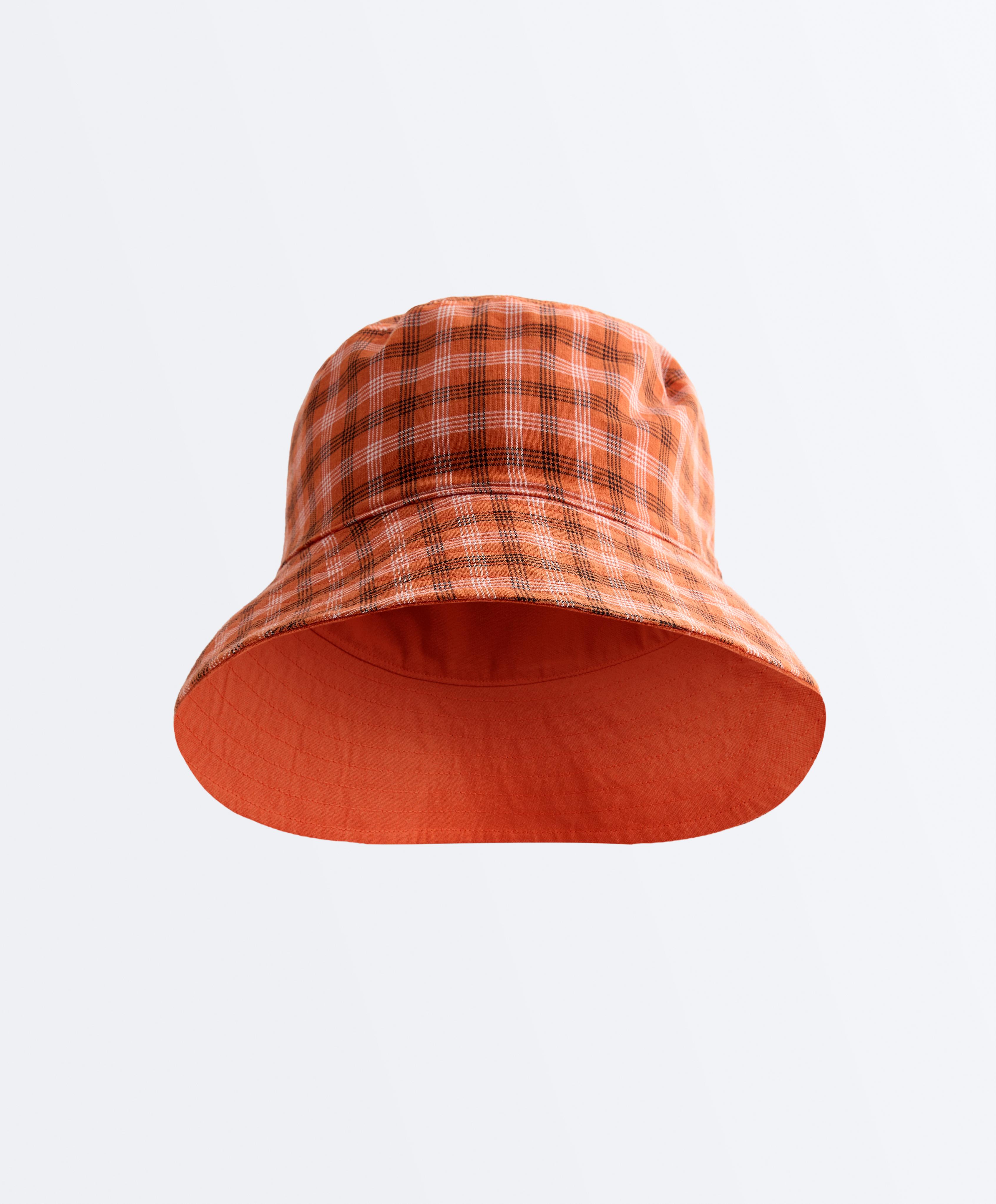 Reversible cotton blend check bucket hat Reversible cotton blend check bucket hat