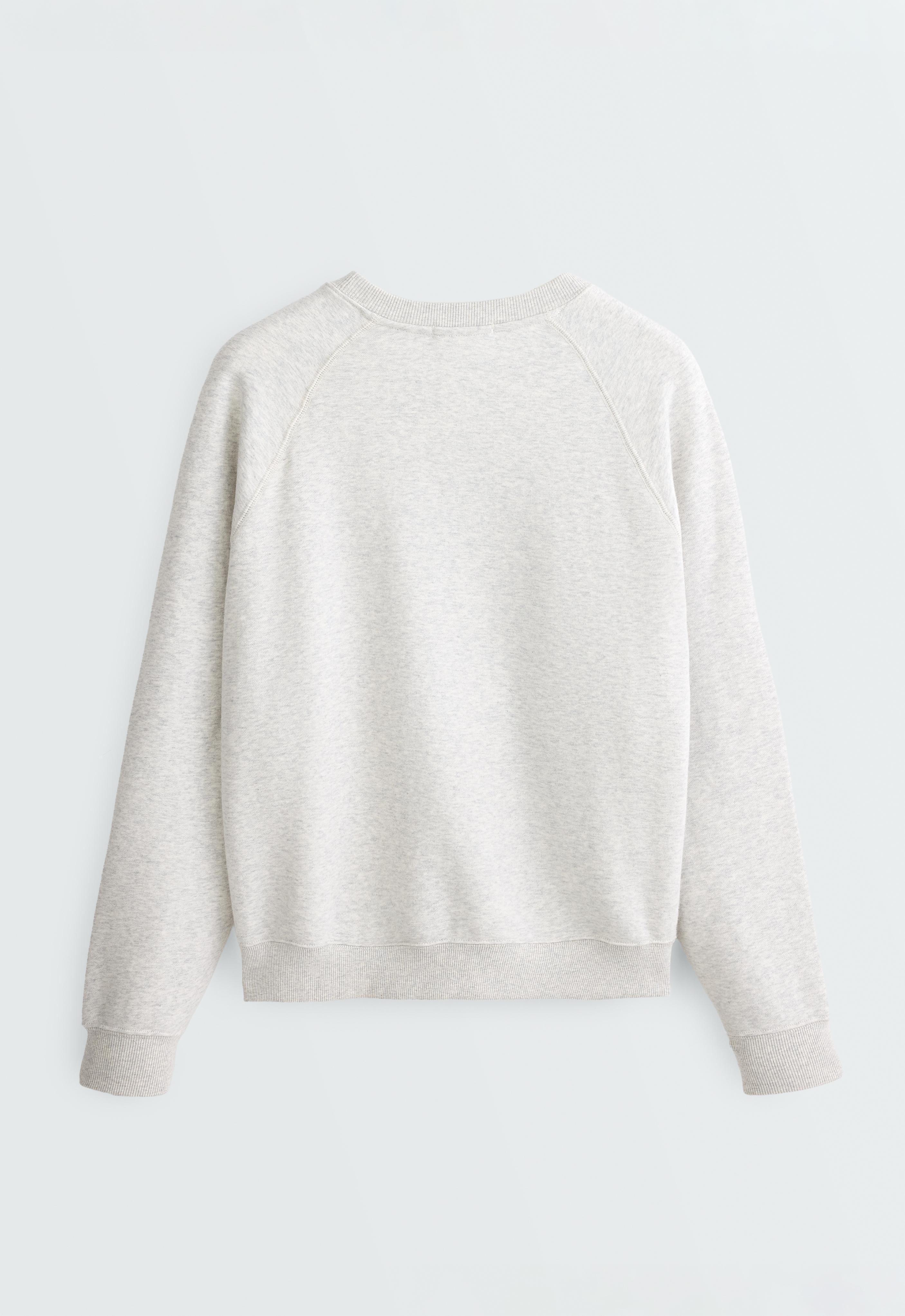 Cotton-blend marl fleece sweatshirt — PALE GREY MELANGE