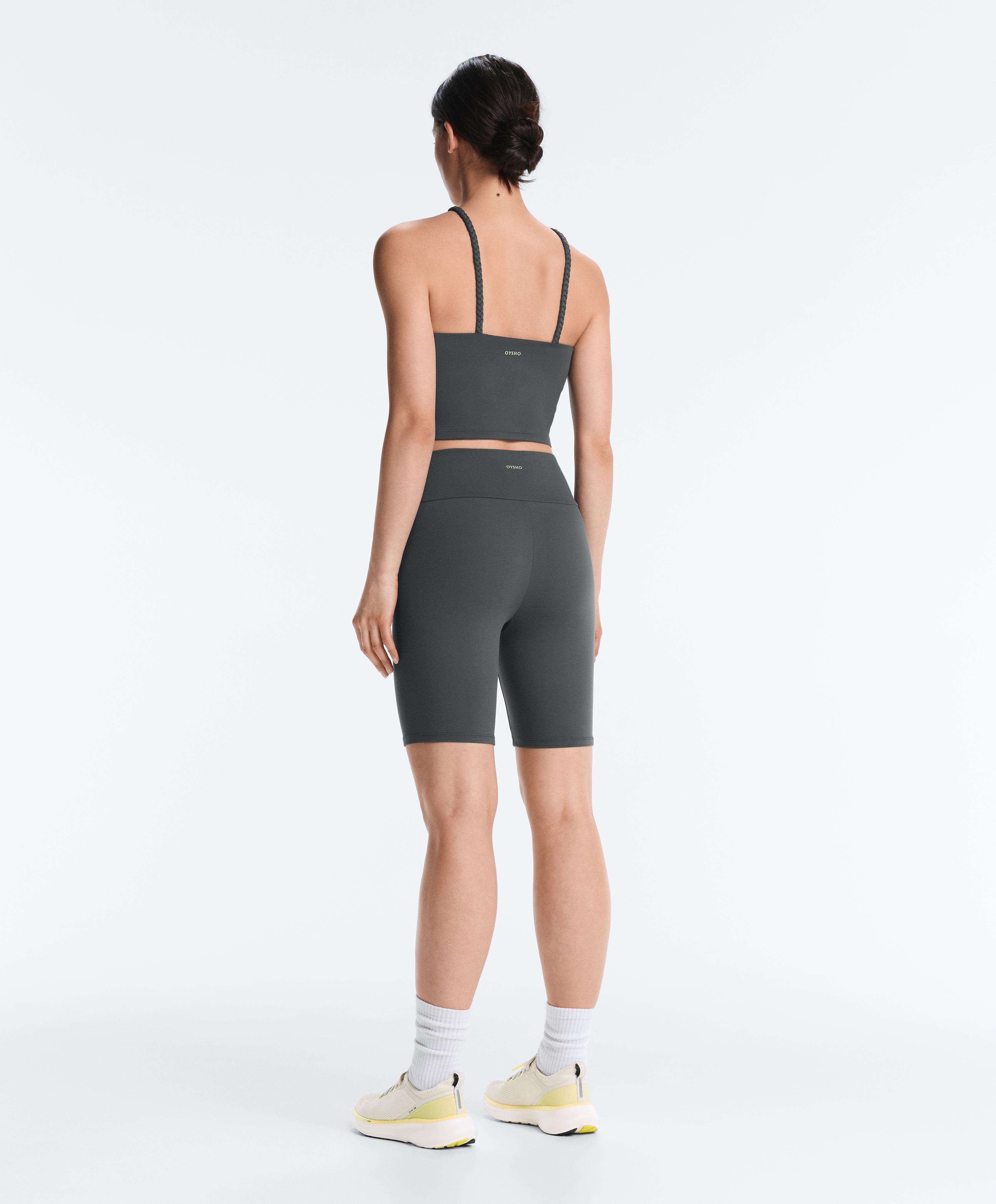 Comfortlux braided halter tank top — STEEL GREY