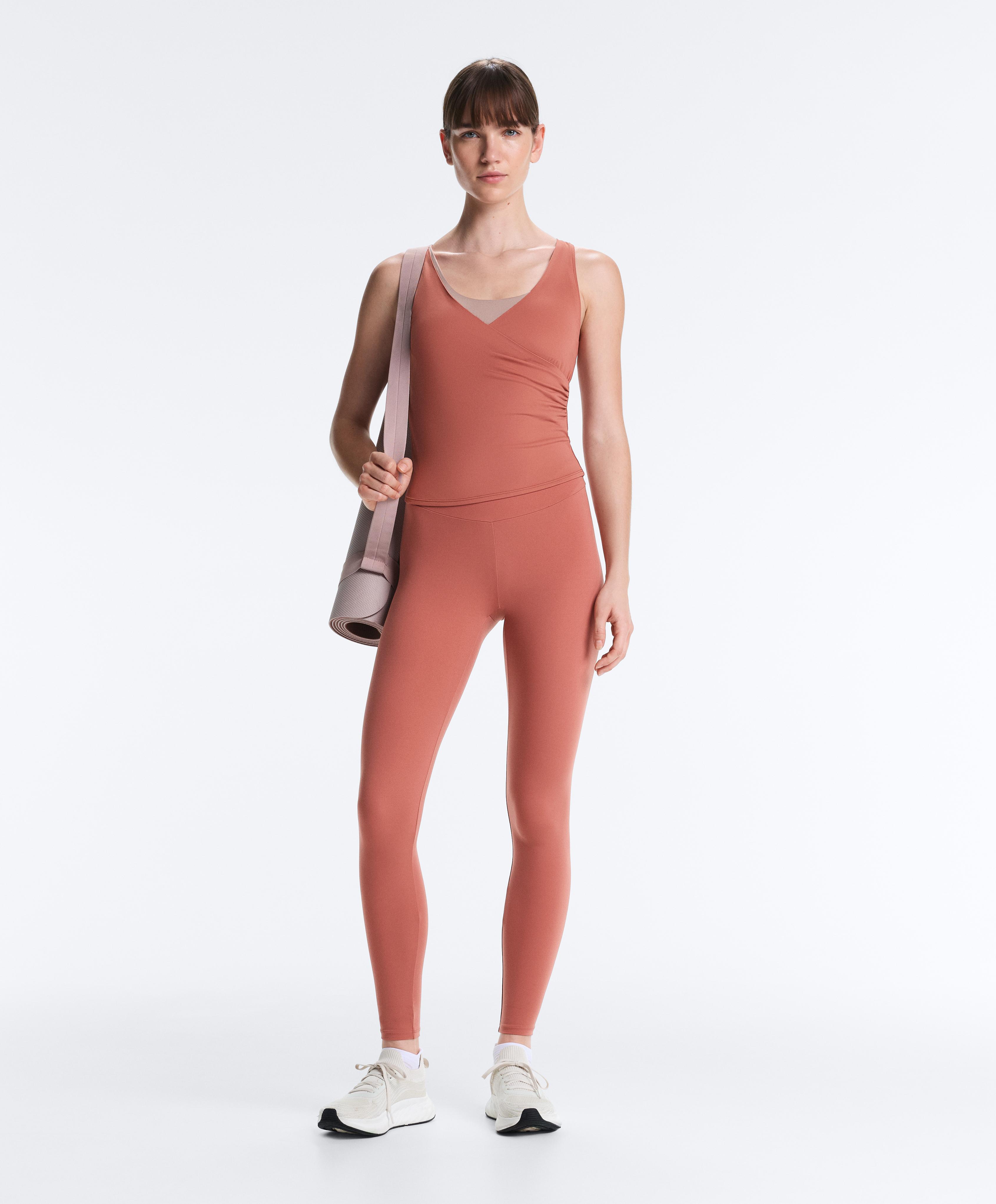 Cross-over sleeveless Comfortlux T-shirt — ROSETTE BLUSH