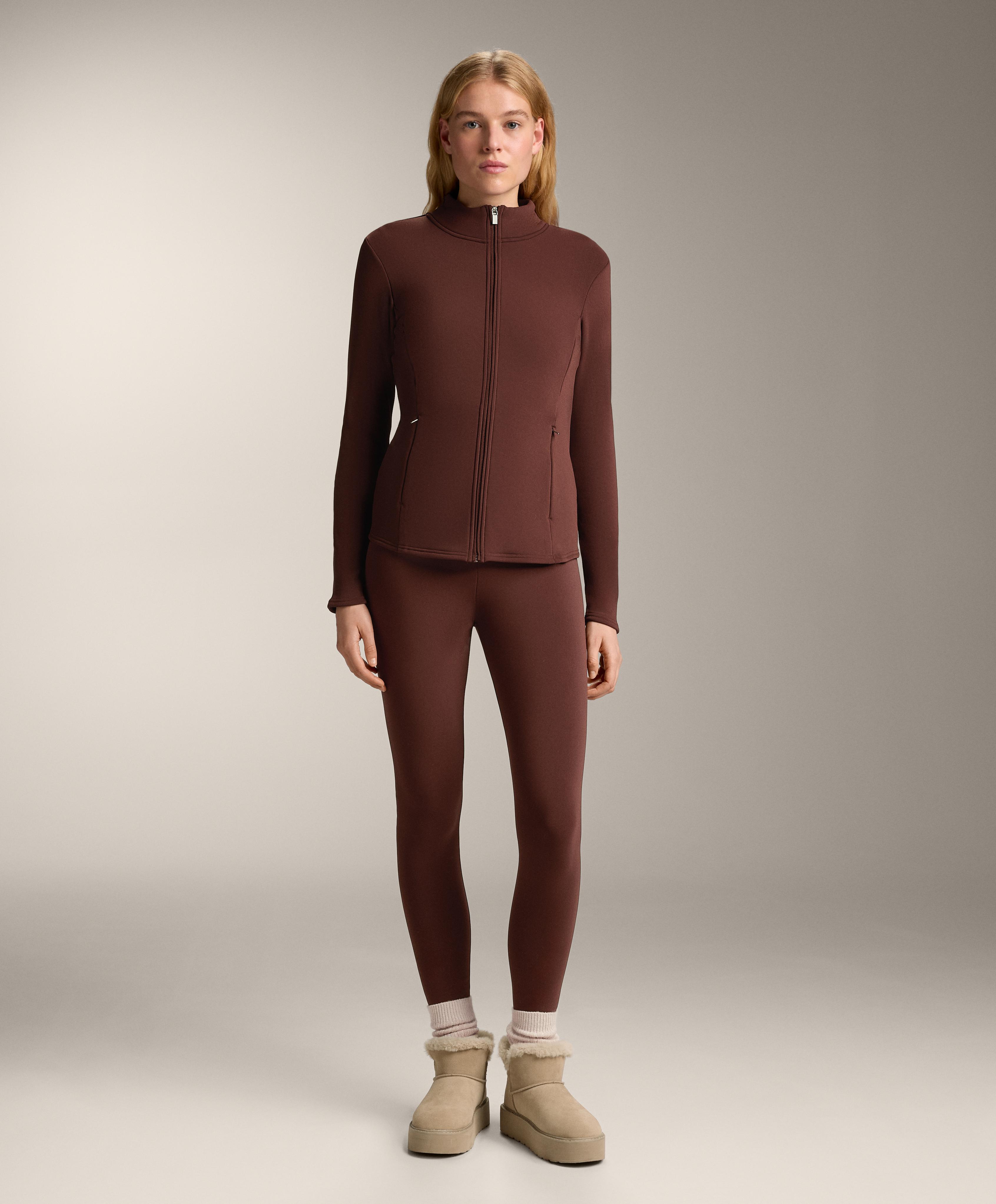 Super-extra-warm seamless 70cm high-rise ankle-length leggings — BURGUNDY