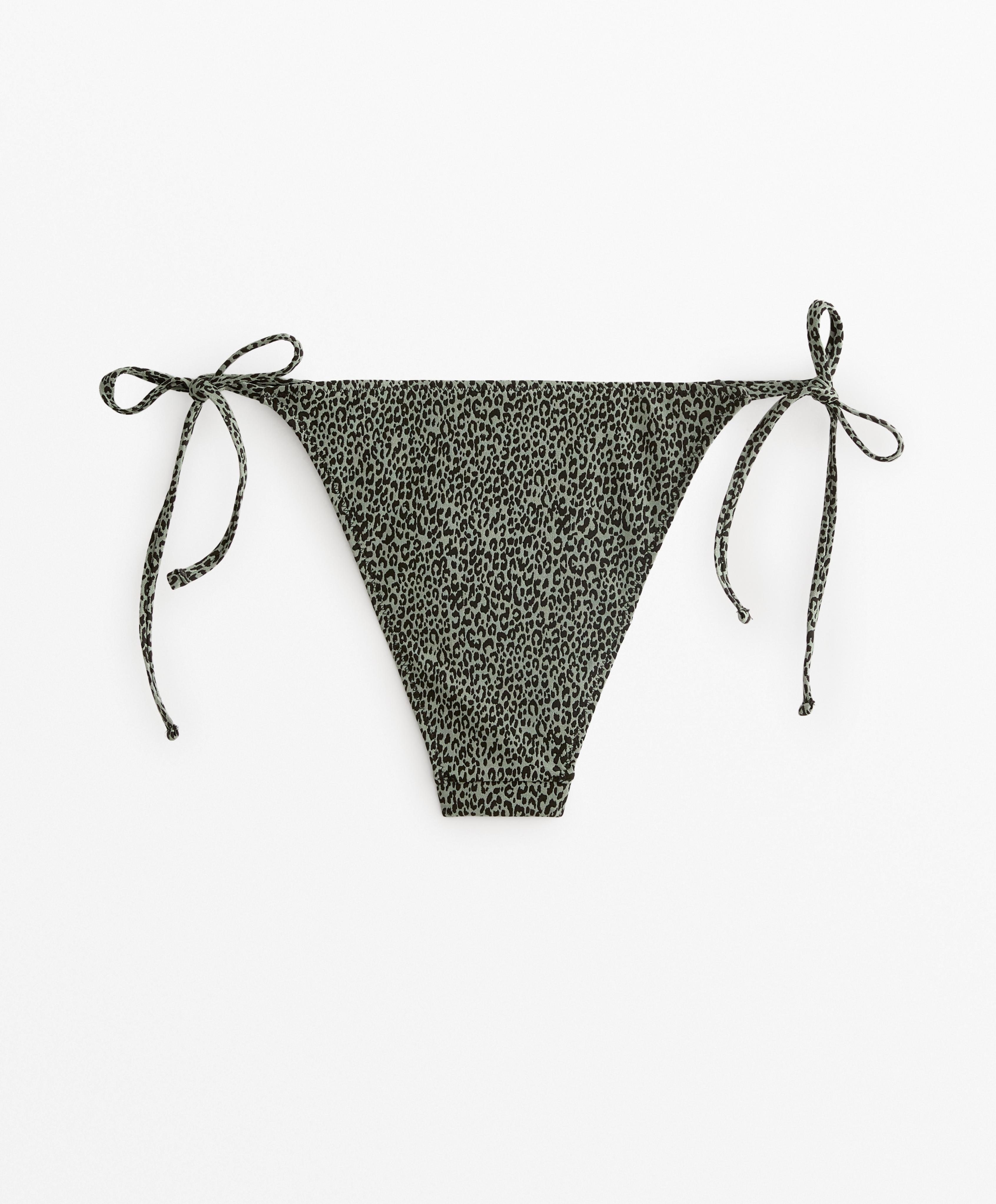 Medium-coverage print tie bikini briefs