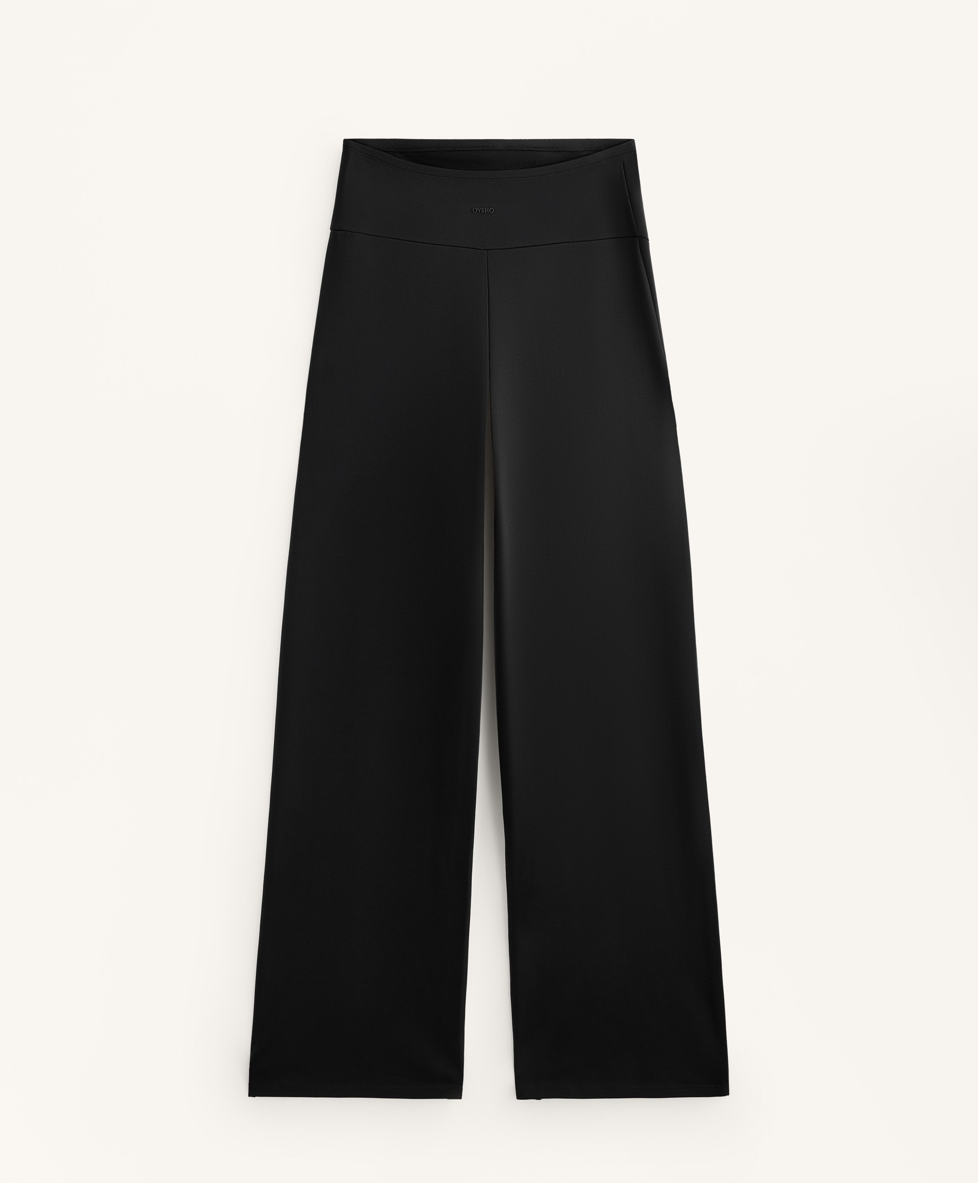 Straight-leg warm maternity trousers — BLACK