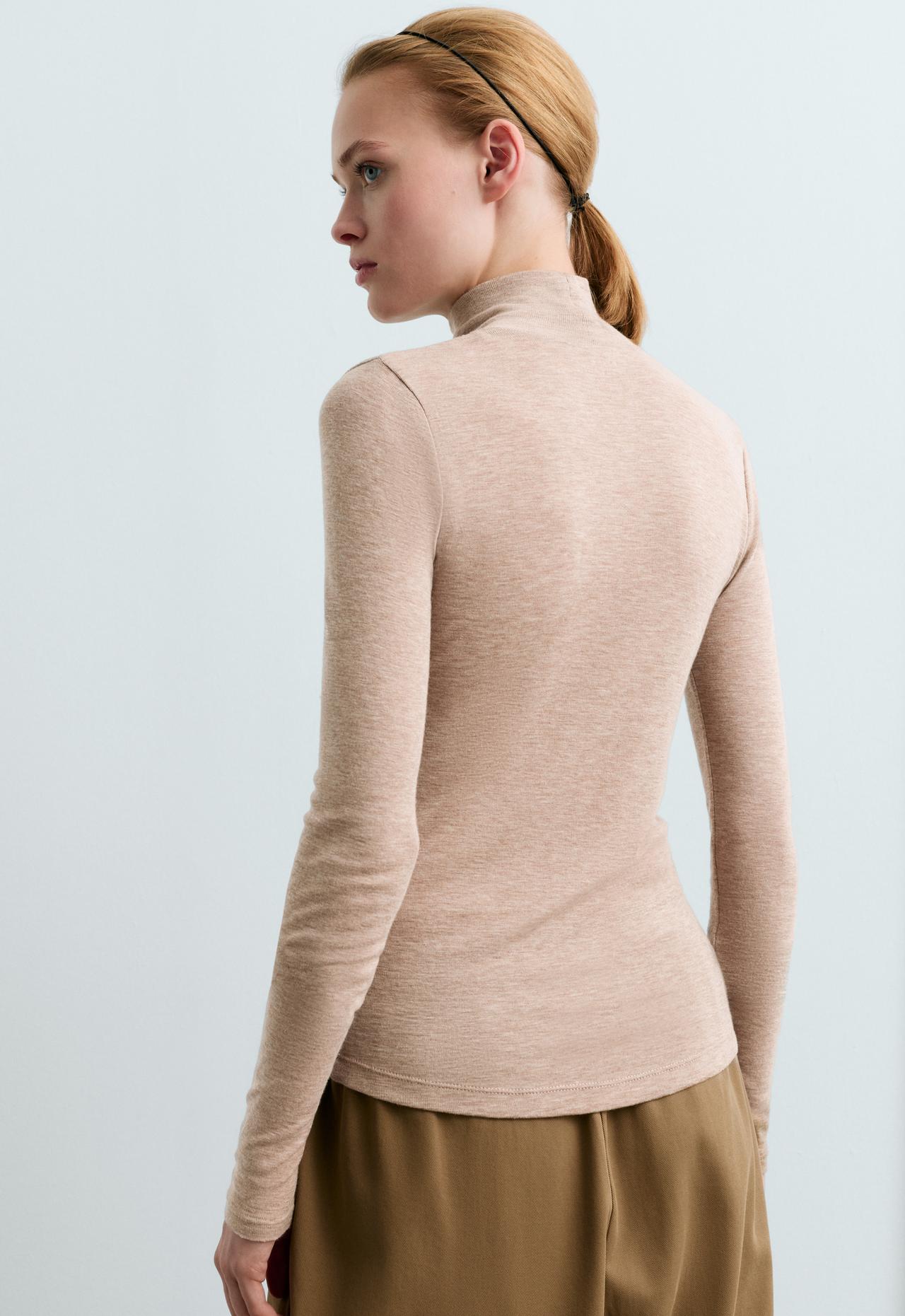 T-shirt base layer rib — MINK MELANGE
