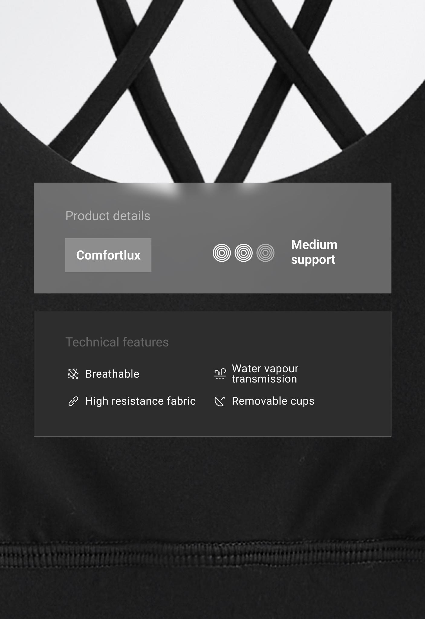 حمالة صدر رياضية Comfortlux متوسطة التثبيت بكبات حمالة صدر رياضية Comfortlux متوسطة التثبيت بكبات