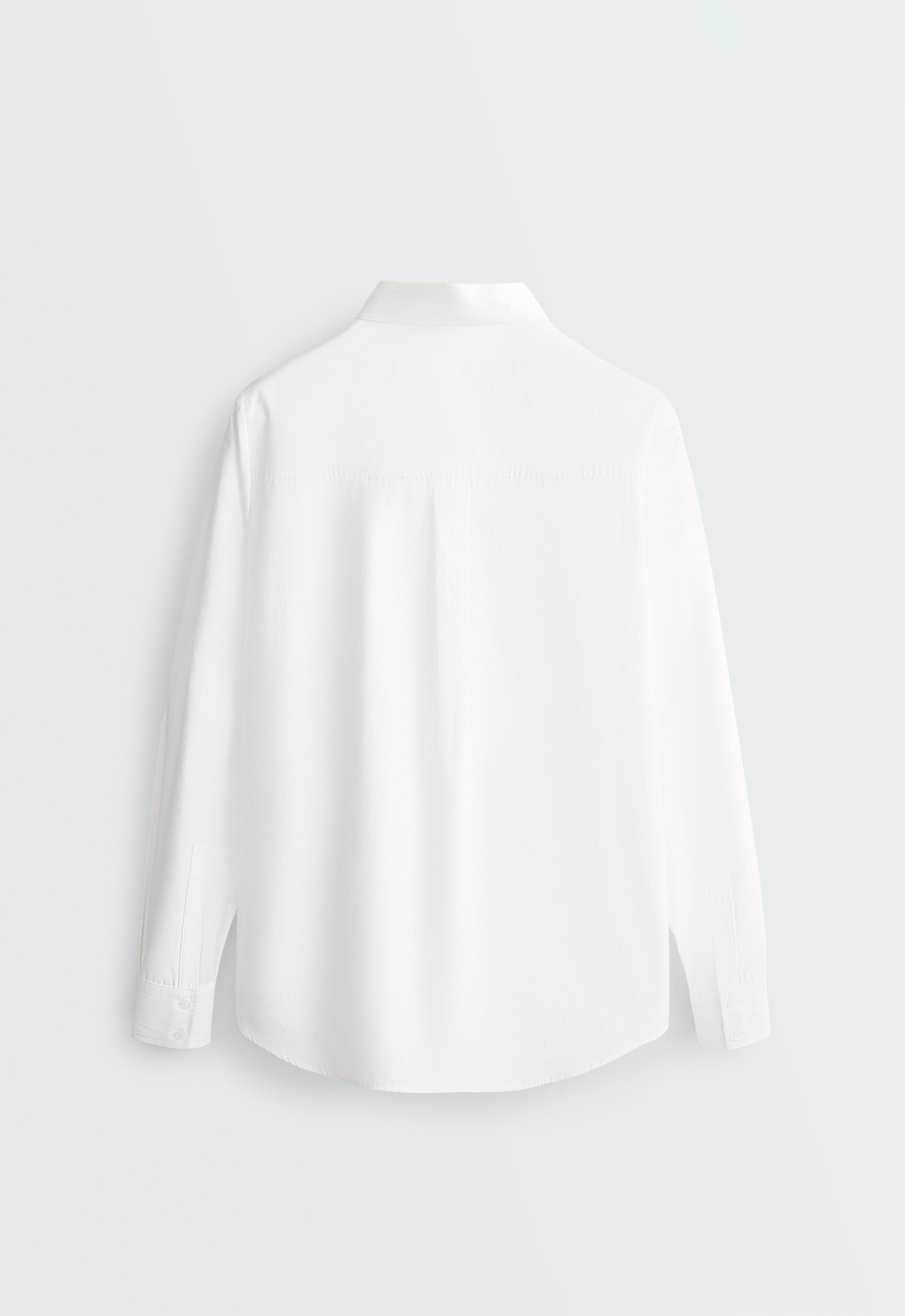 100% cotton long-sleeved shirt — WHITE 