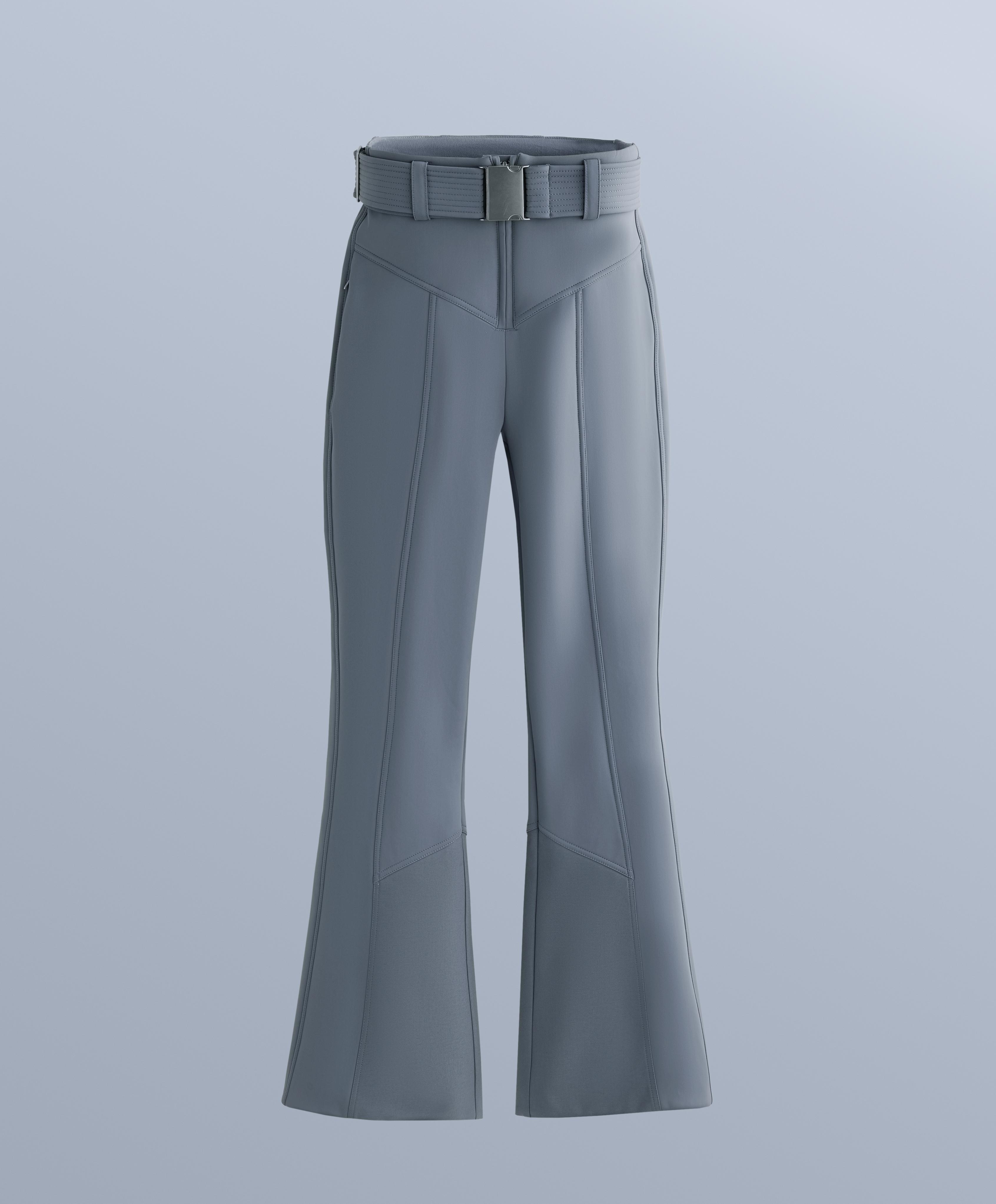 Water-resistant high-rise flare stretch SKI trousers — GREY-BLUE